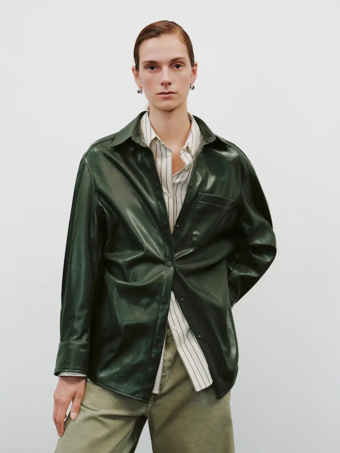 Button Front Patch Pocket Long Sleeve Shirt