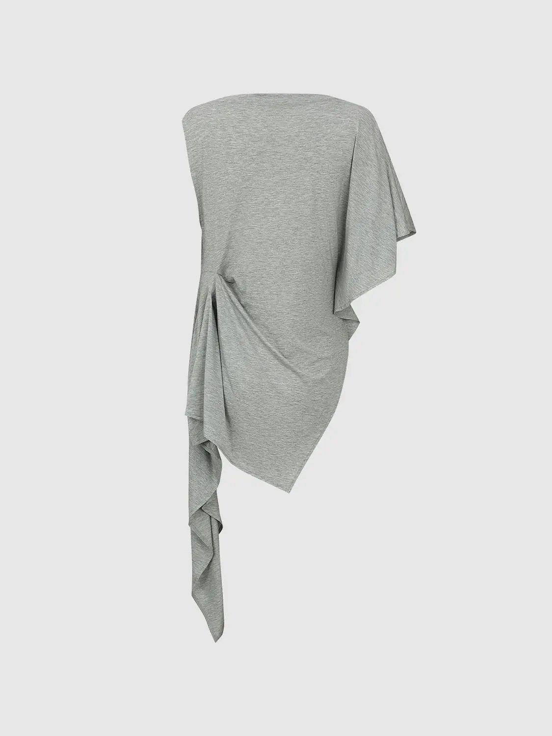 Twisted Side Asymmetric Hem Short Sleeve T-Shirt