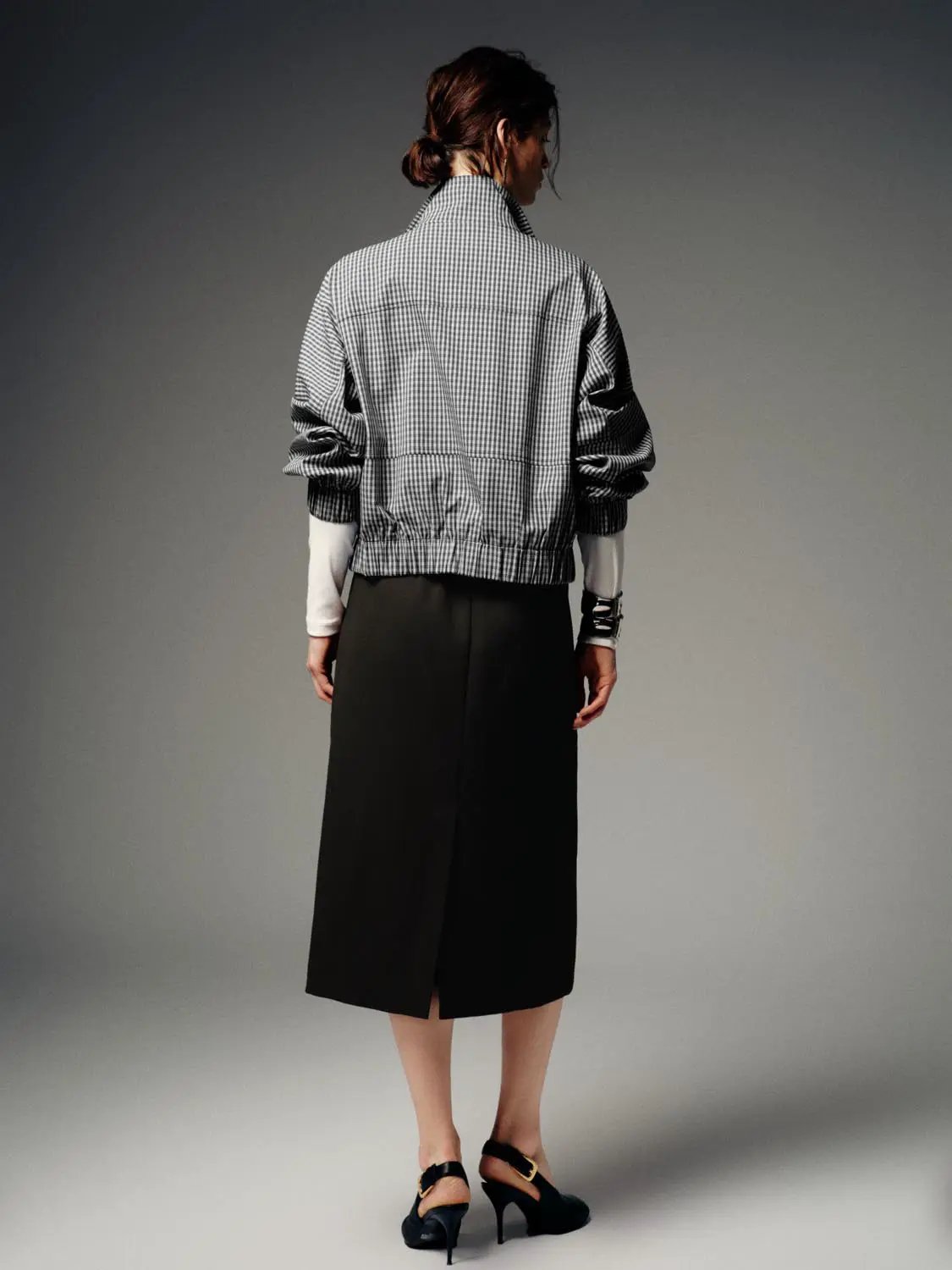 Buckle Belt High Waist Tailored Straight Midi Skirt