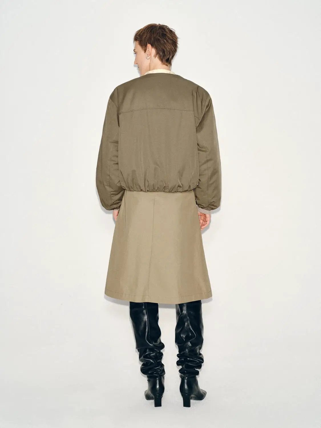 Pleated Mid-rise Belted A-line Midi Skirt