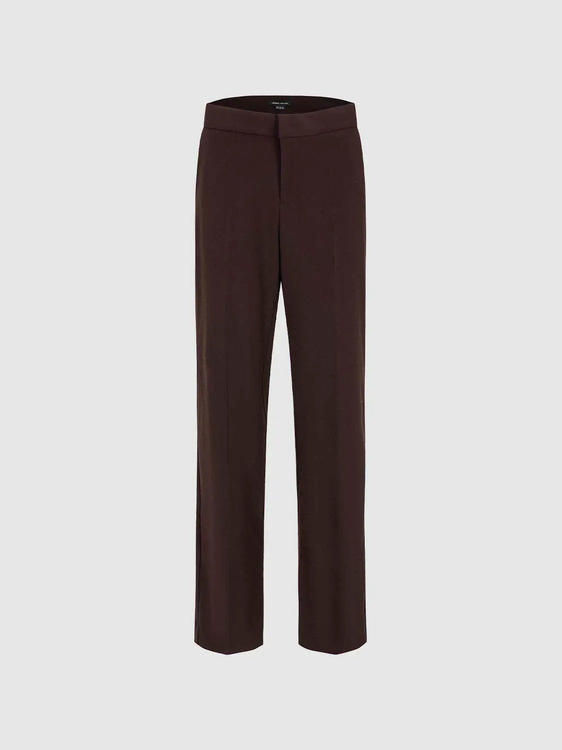 High Waist Front Slit Stretch Straight Pants