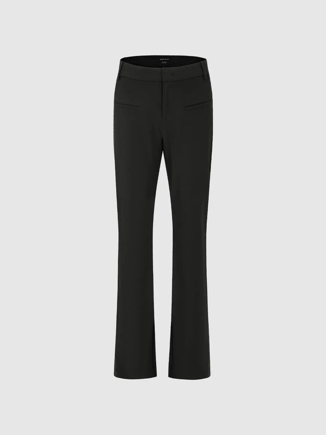 Tailored Mid-rise Flared Leg Side Slit Pants