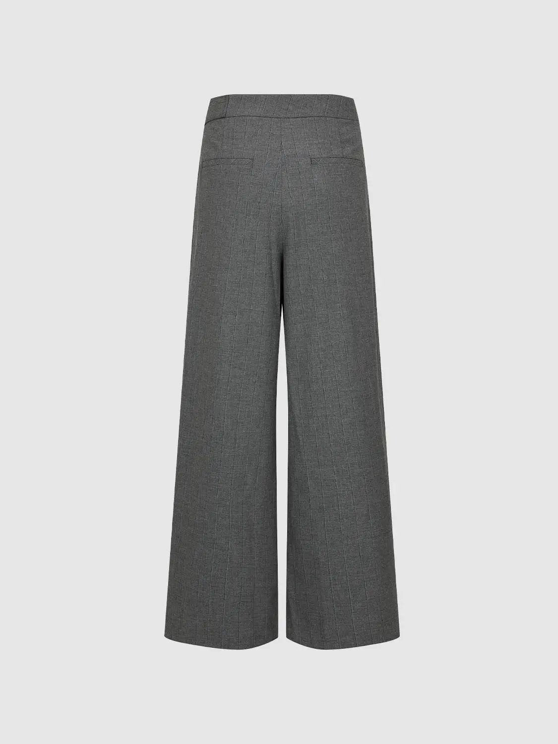 Mid-rise Pinstripe Wrap Front Wide-leg Pants