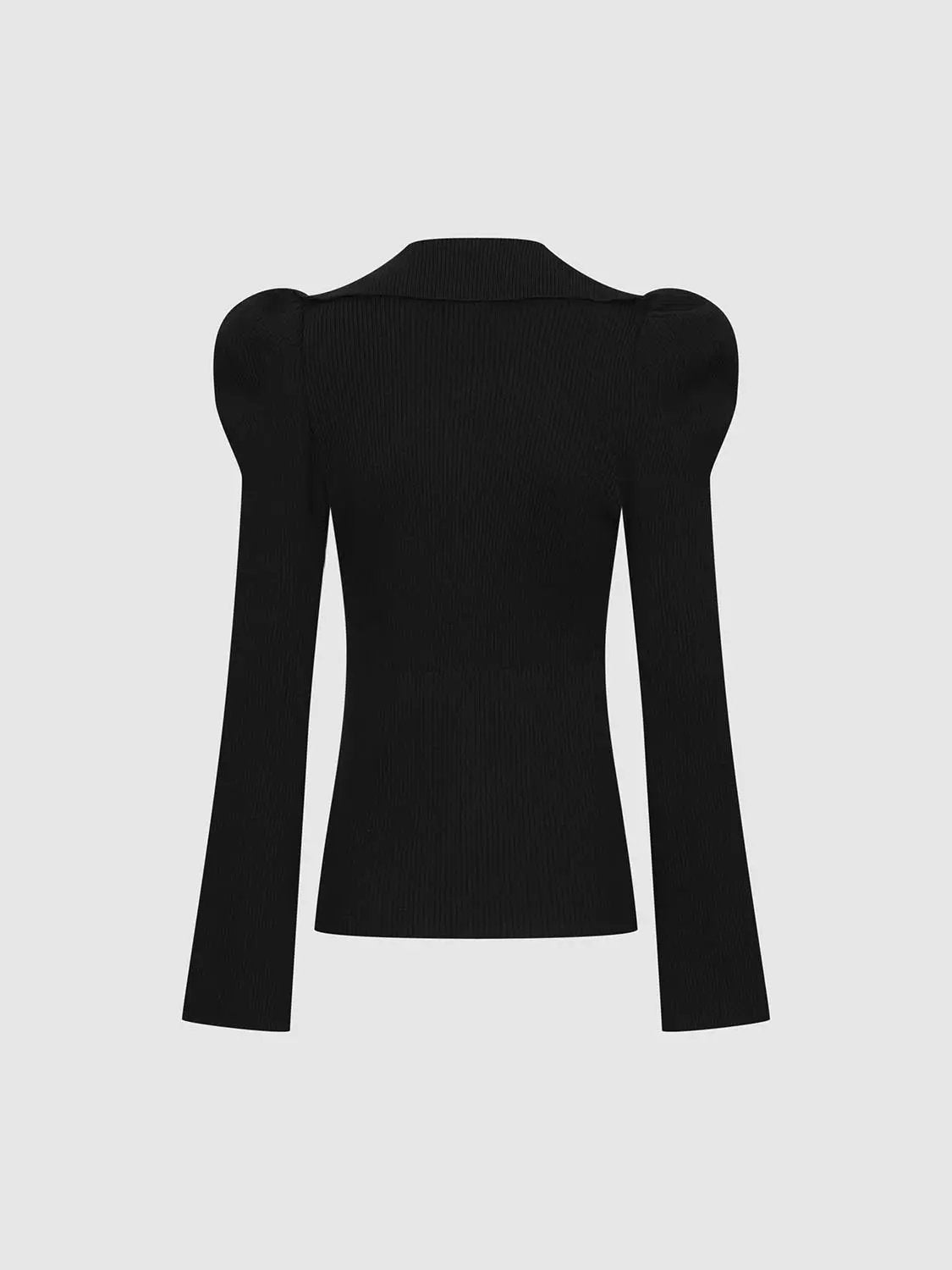 Puff Shoulder Tailored Knitted Cardigan