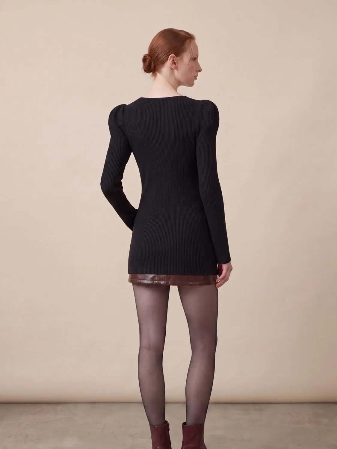 Puff Shoulder Tailored Knitted Cardigan