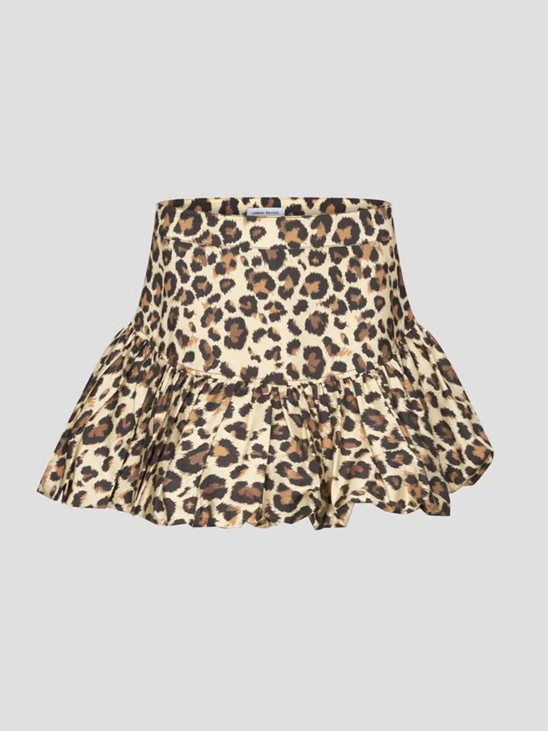 Cotton Leopard Print Tiered Ruffle Skirt