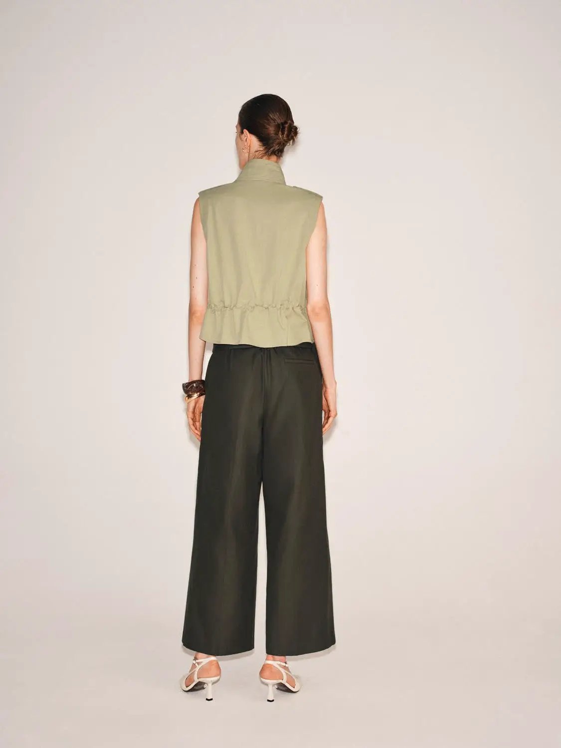 Ruffle Collar Cotton Tank Top