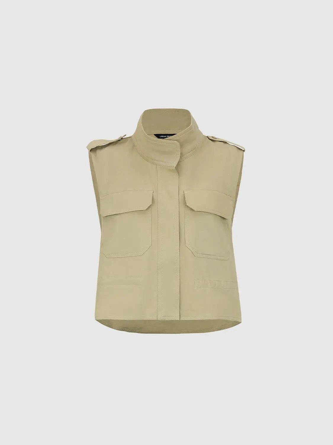 Ruffle Collar Cotton Tank Top