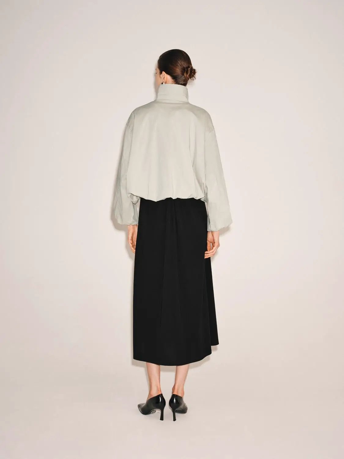 Pleated Long Sleeve Cotton Jacket