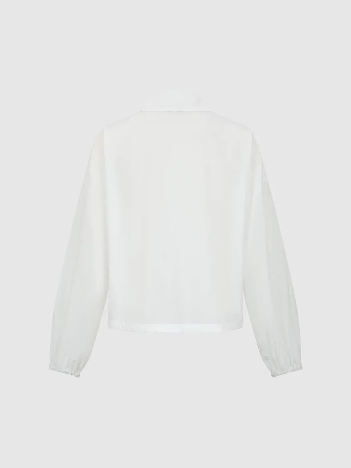 Boxy Shirt Collar Cotton Jacket With Pockets