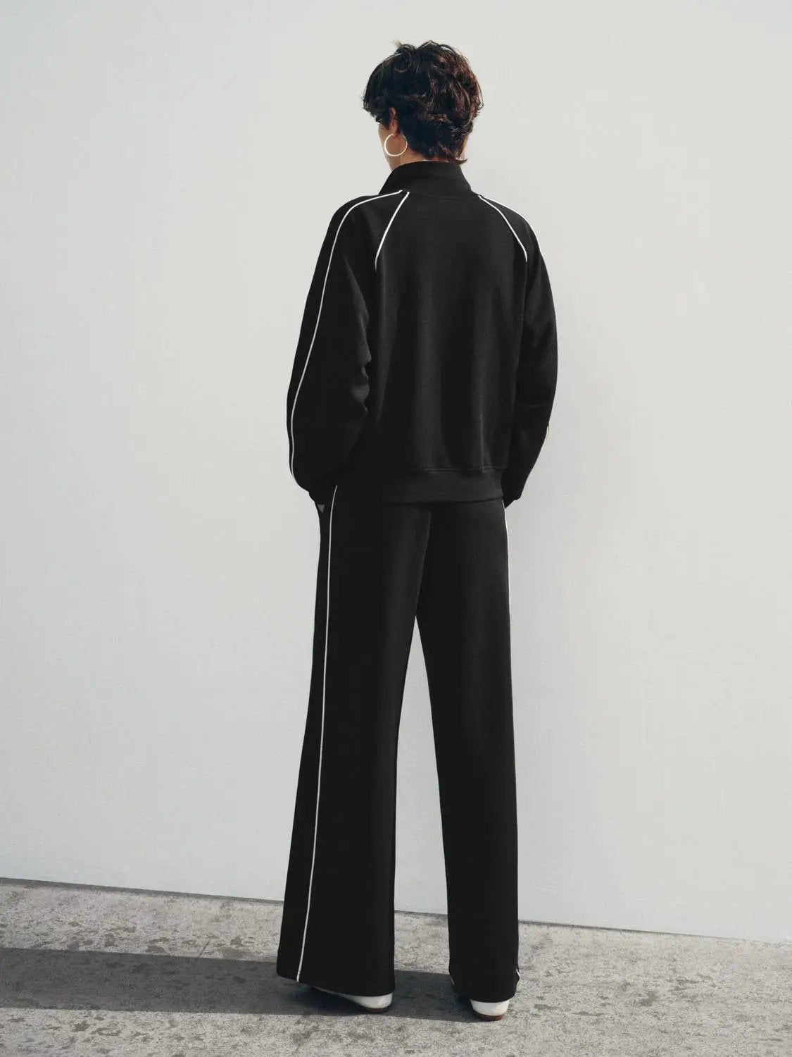 Zip Front Jacket With Contrast Piping