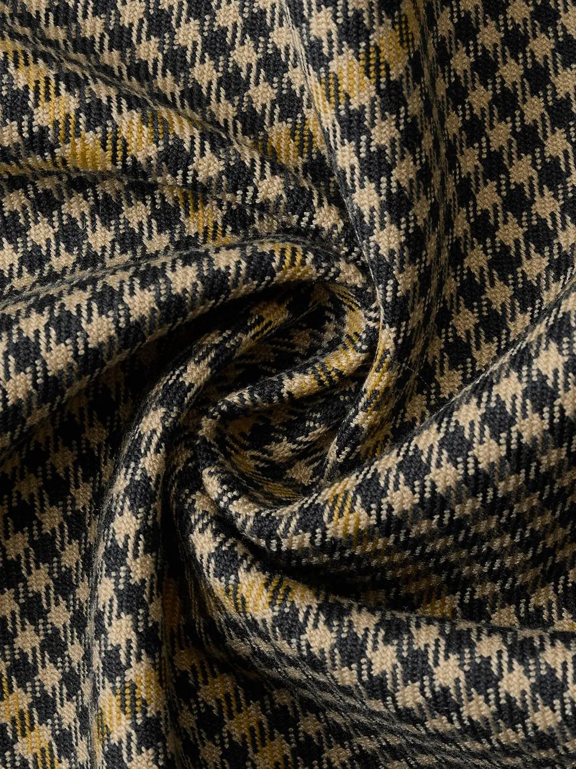 Checked Long Sleeve Contrast Collar Zip Placket Jacket
