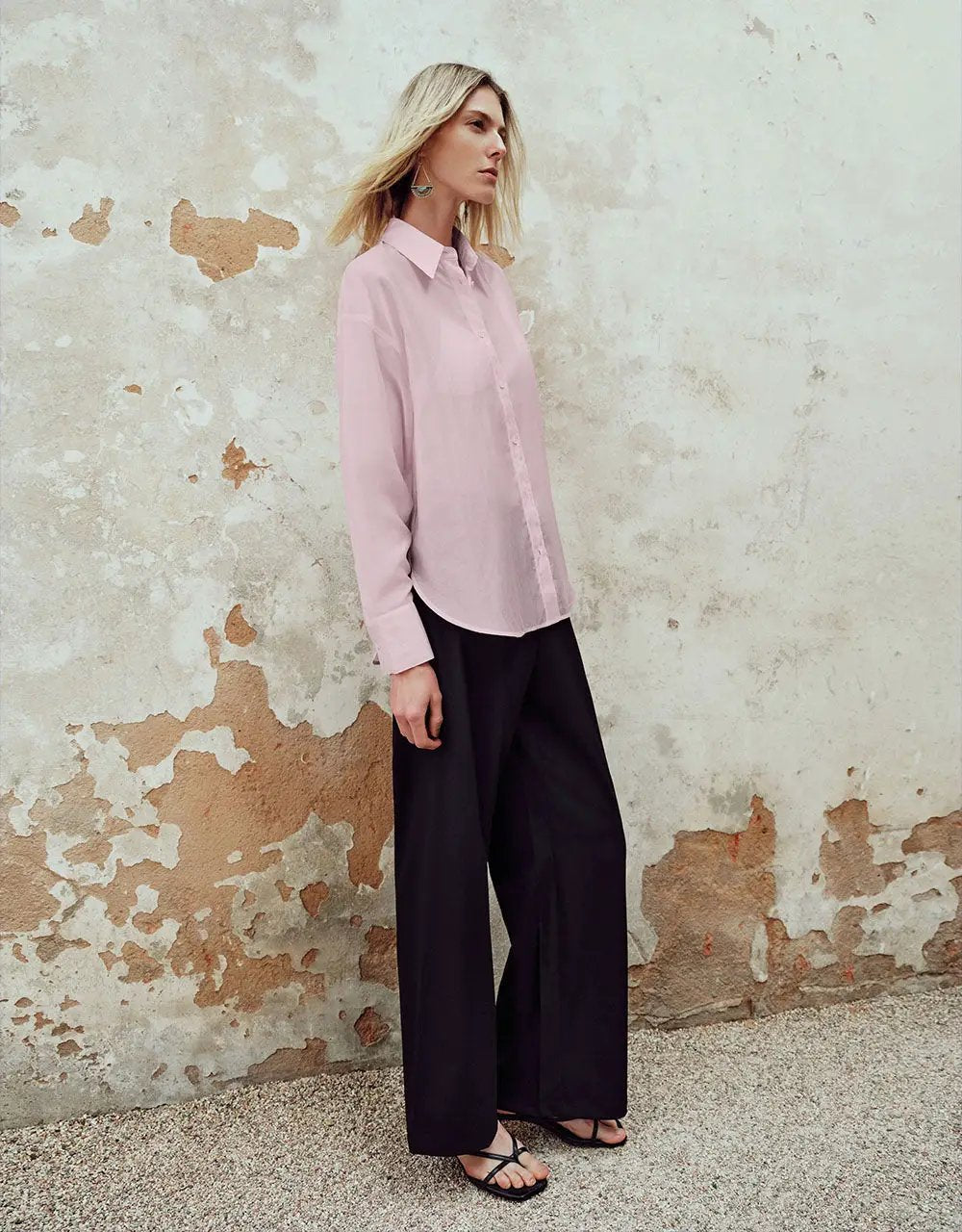 Button Up Shirt Collar Straight Long Sleeve Shirt