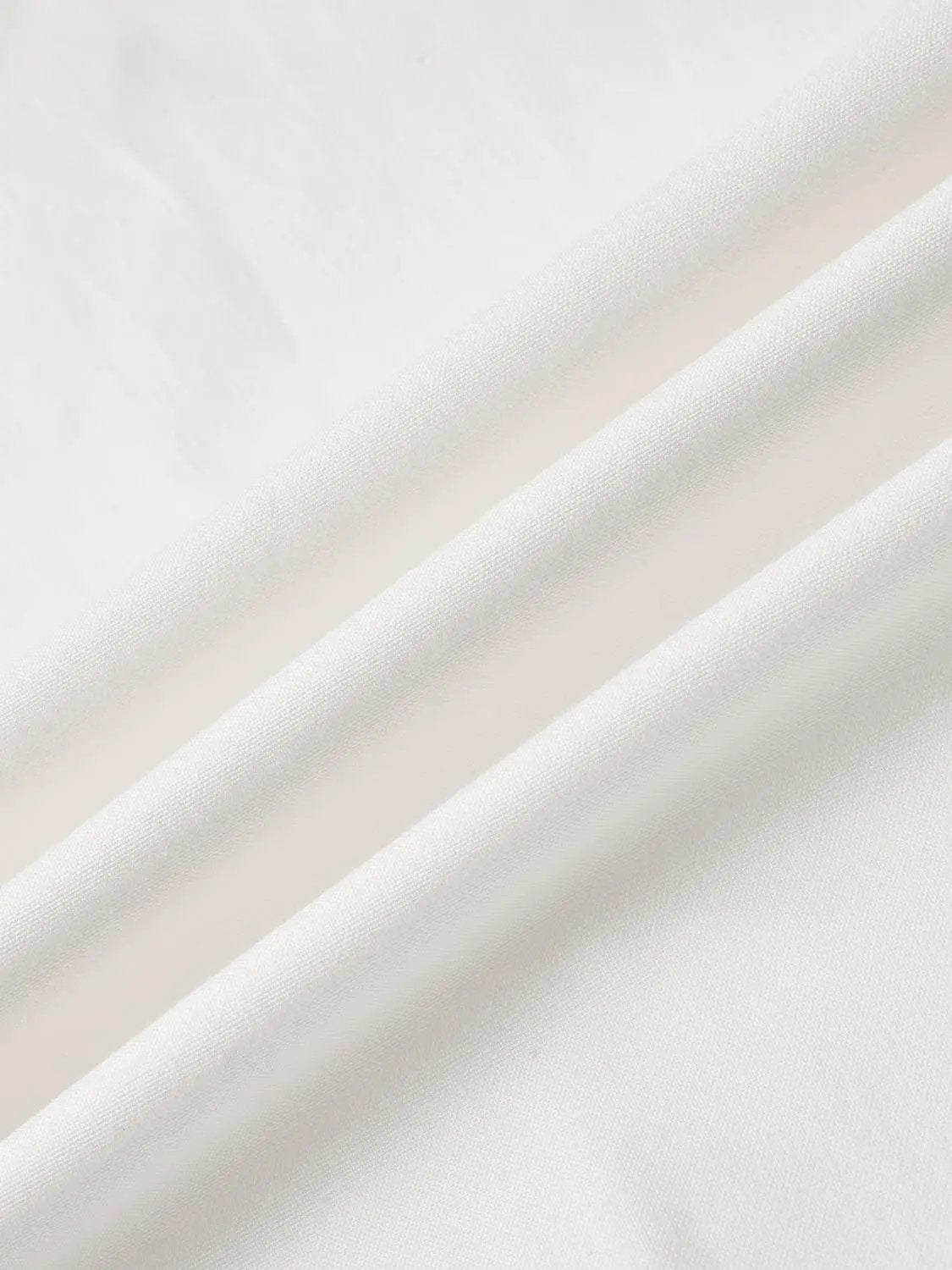 Pleated Nipped Waist Long Sleeve Cotton Shirt