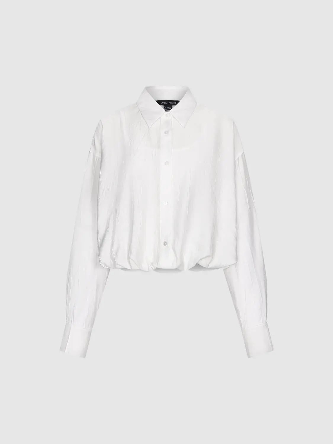 Oversized Long Sleeve Lightweight Bubble Hem Shirt