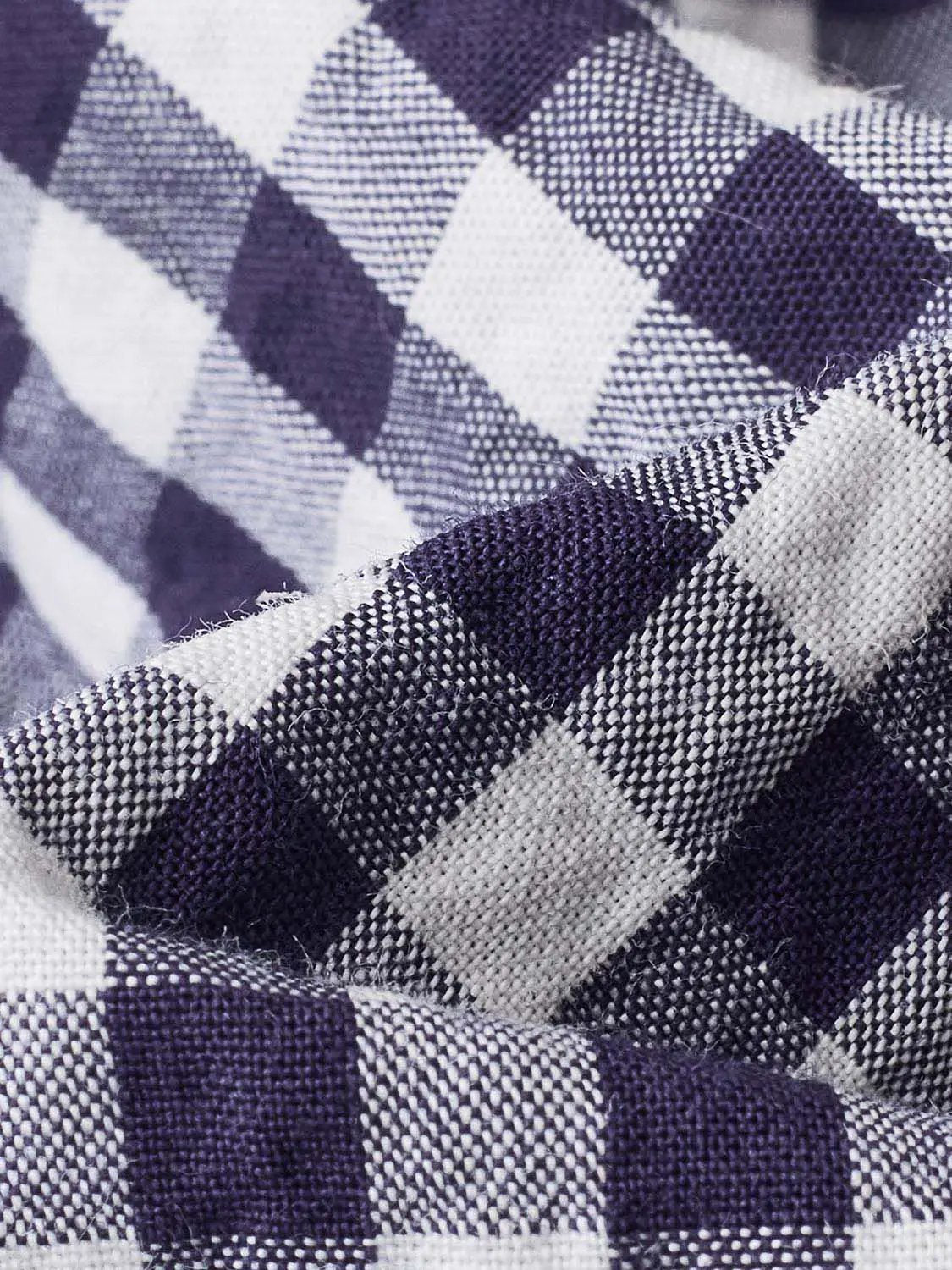 Gingham Smocked Waist Peplum Cotton Shirt