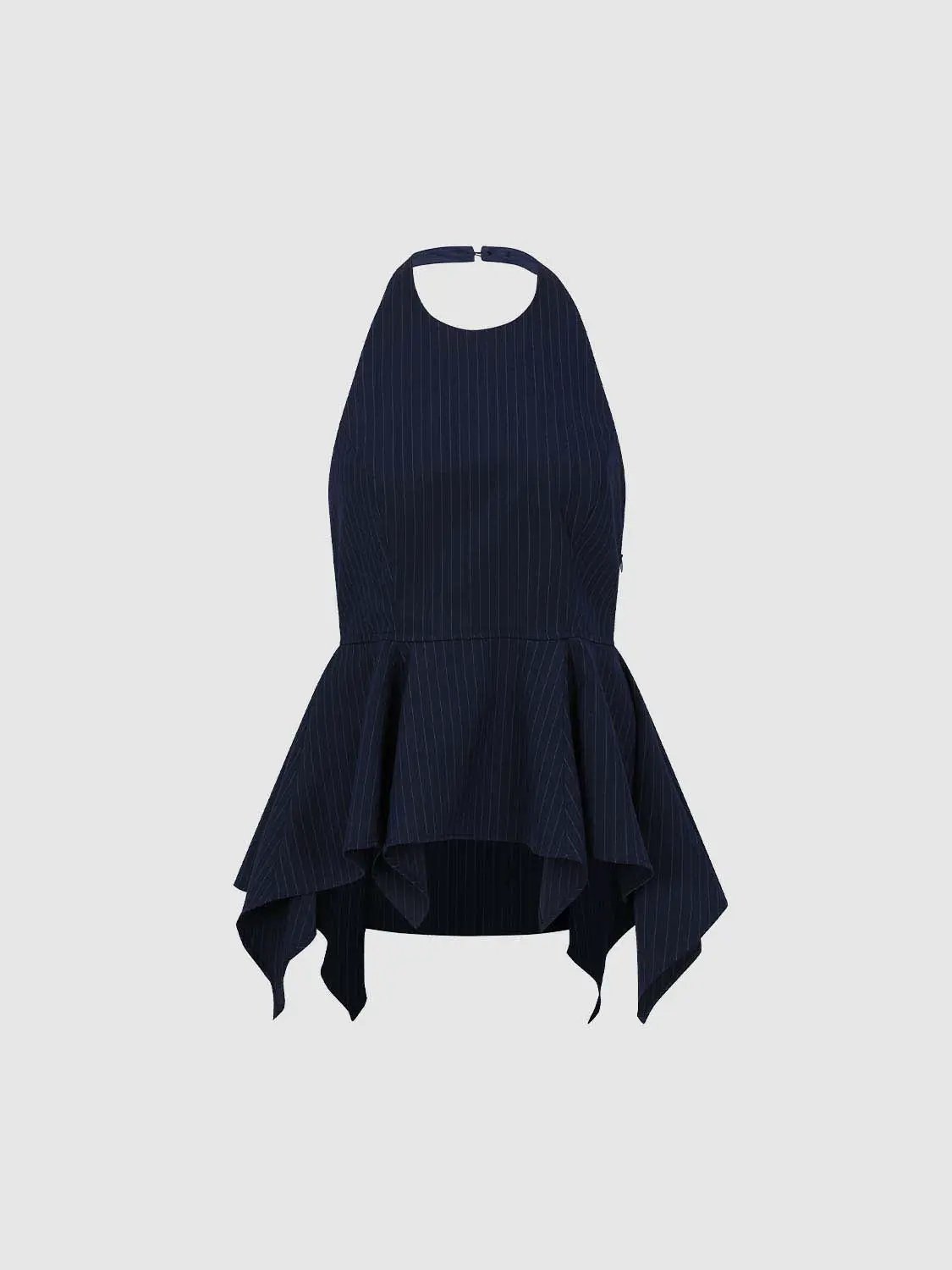 Halter Neck Peplum Hem Lined Breathable Cami Top