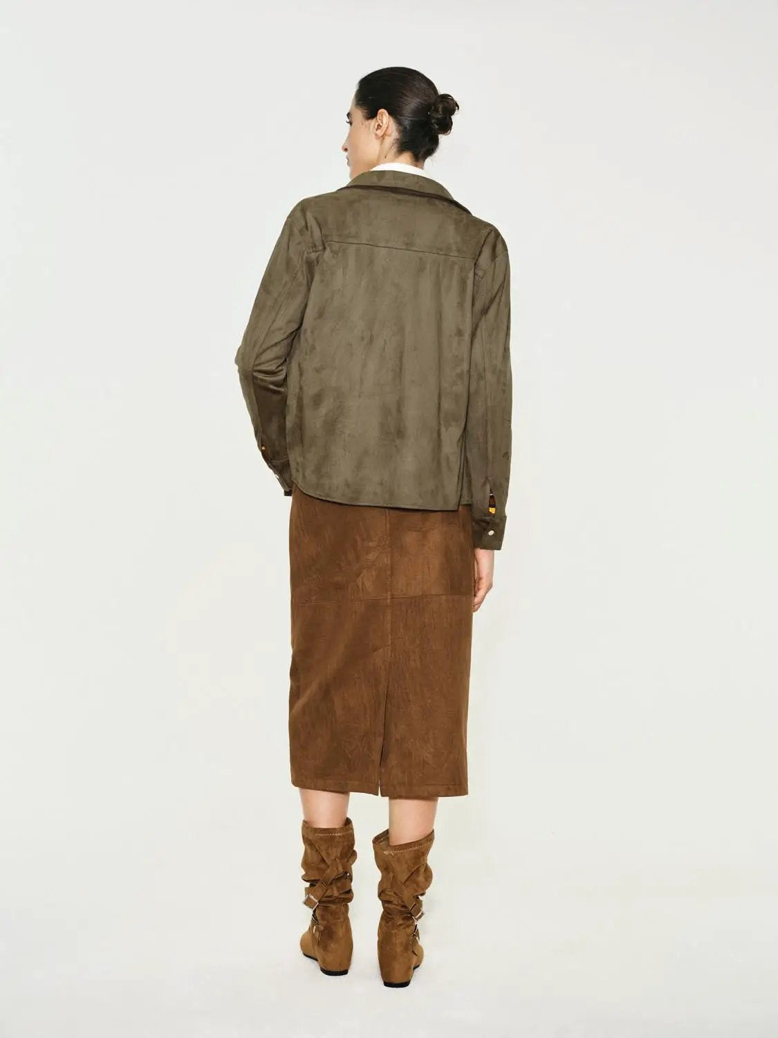 Long Sleeve Cotton Blend Button Shirt With Chest Pockets And Collar Shirt