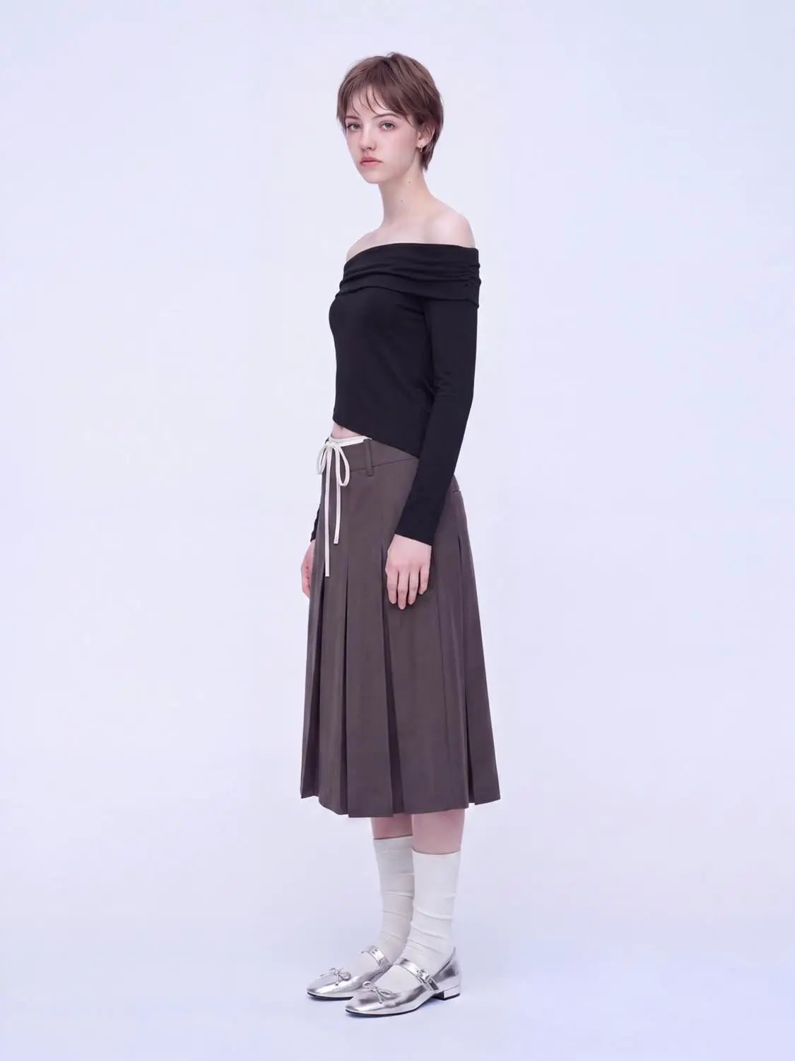 Off Shoulder Long Sleeve T-Shirts