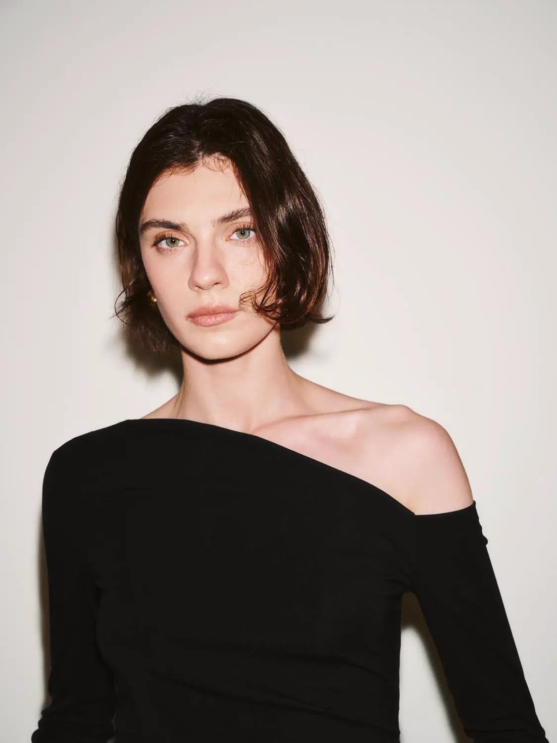 Asymmetric One Shoulder Ruched Waist Long Sleeve Top
