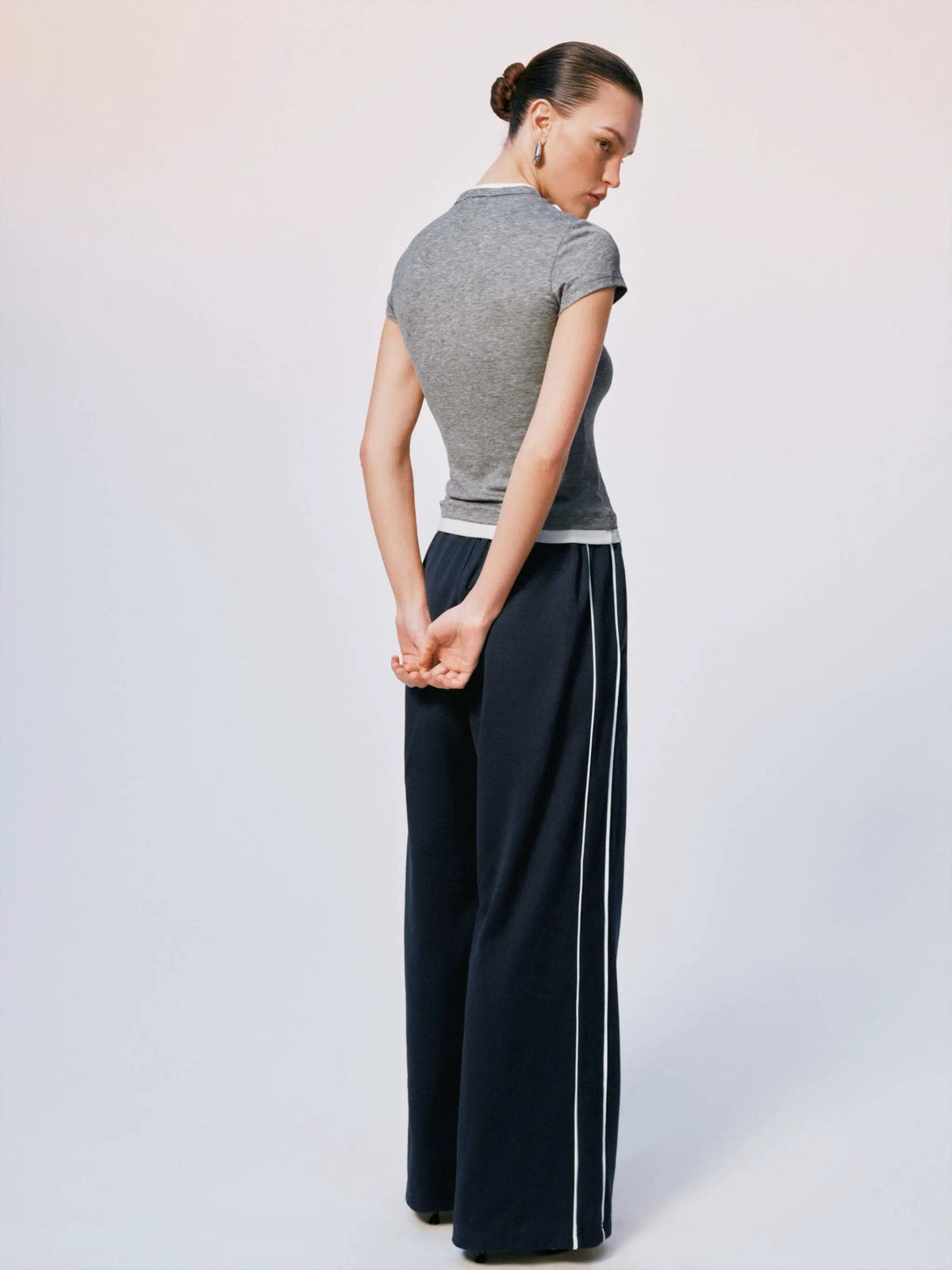 Short Sleeve 2-In-1 Contrast Trim Henley Neck T-Shirt