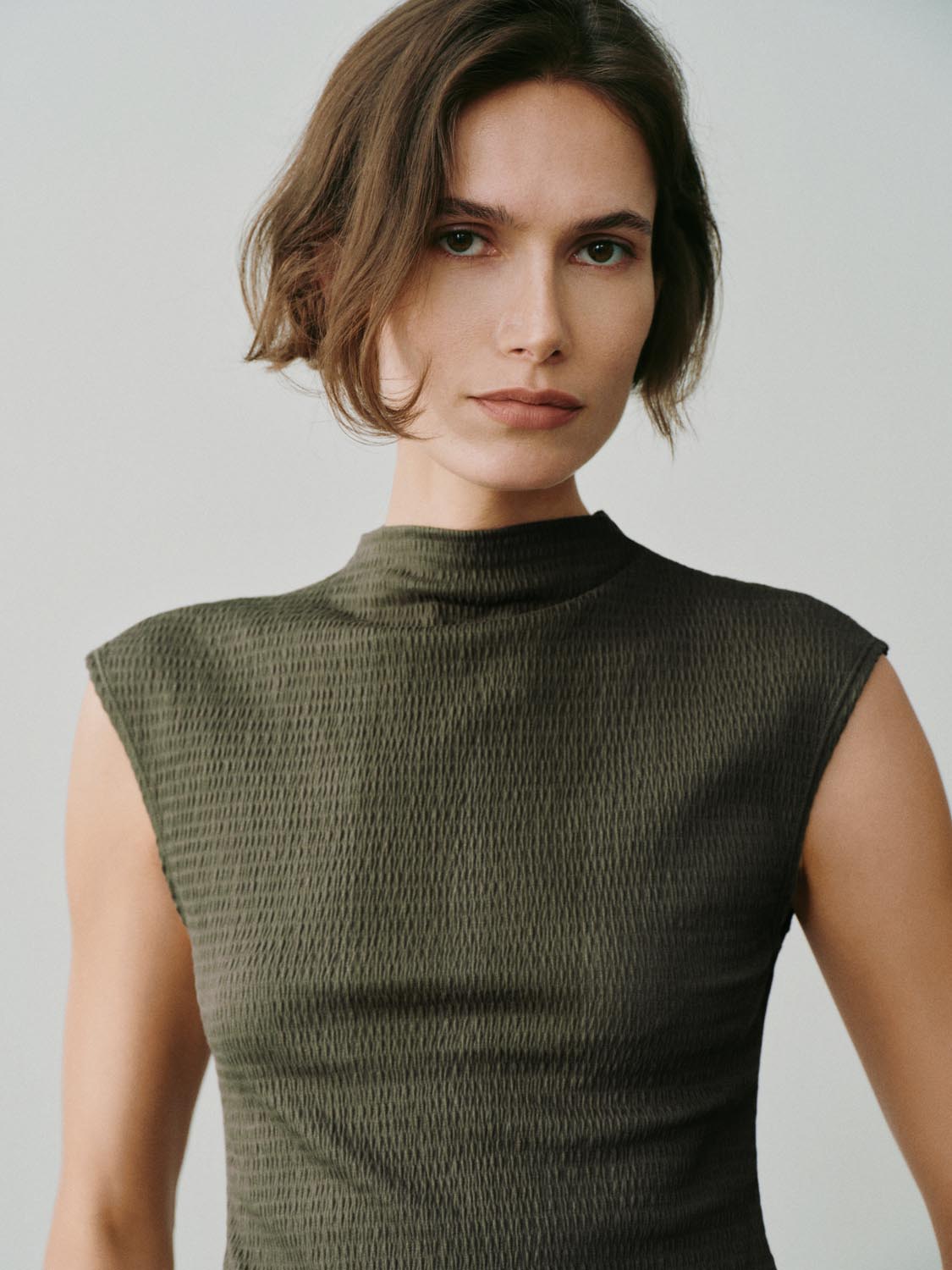 Lightweight Textured Cotton Knit Slim T-Shirt