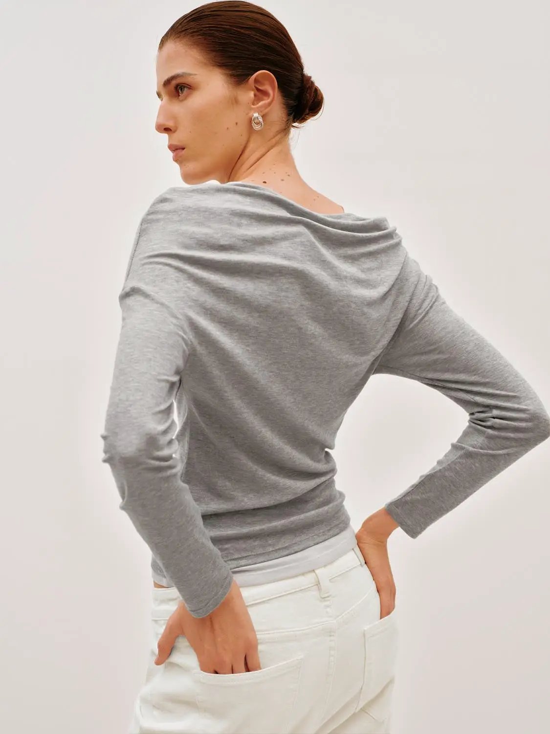 Asymmetric Long Sleeve Knit Top