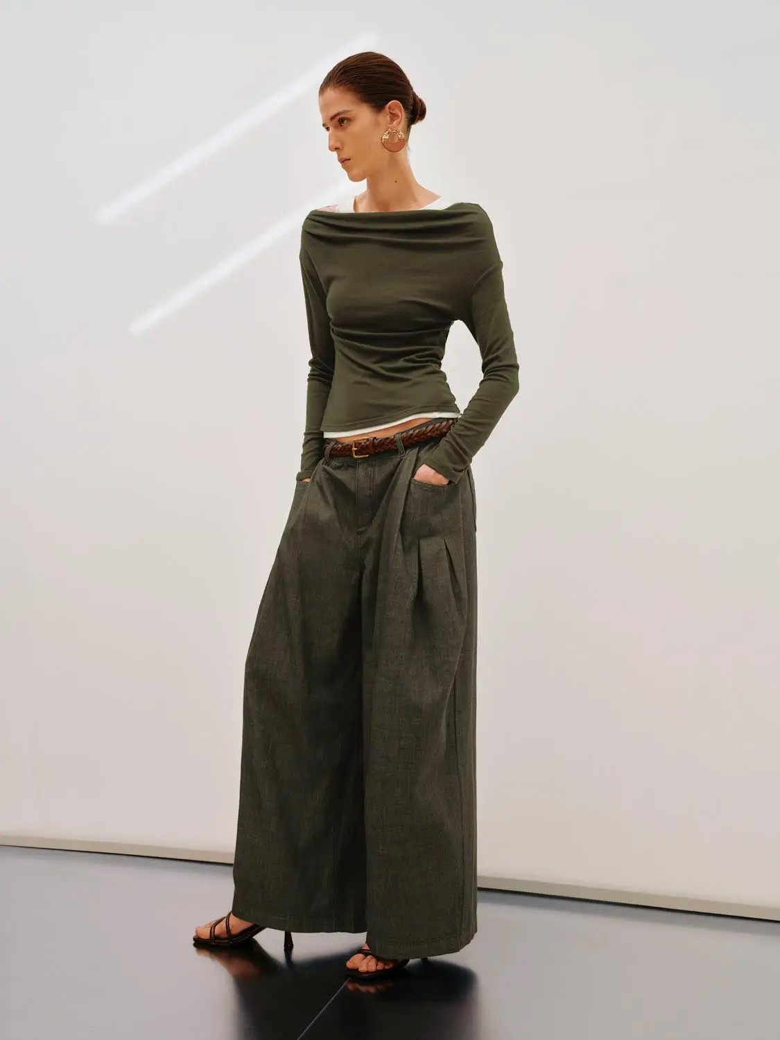 Asymmetric Long Sleeve Knit Top