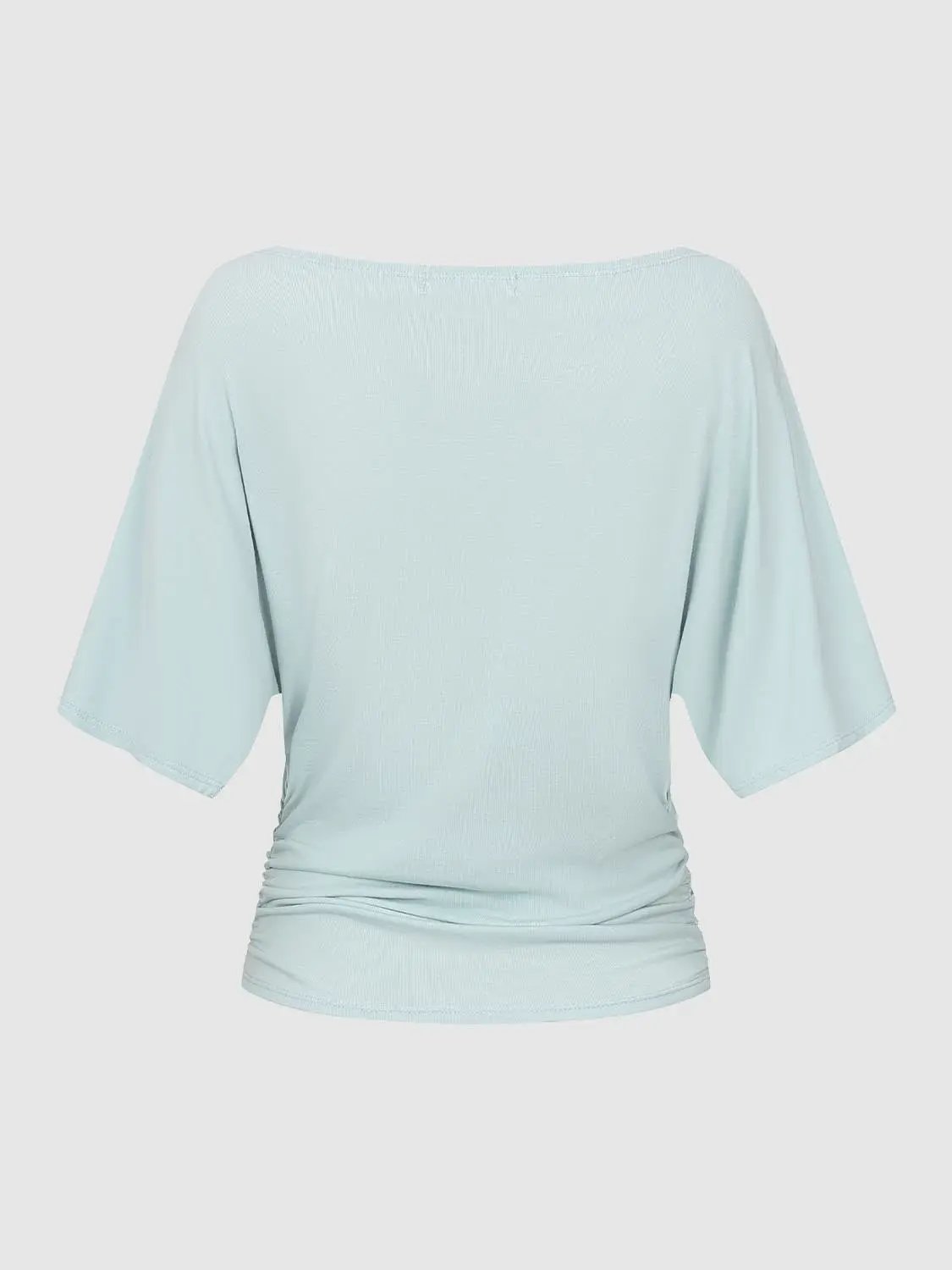 Draped Short Sleeve Ruched Waist T-shirt