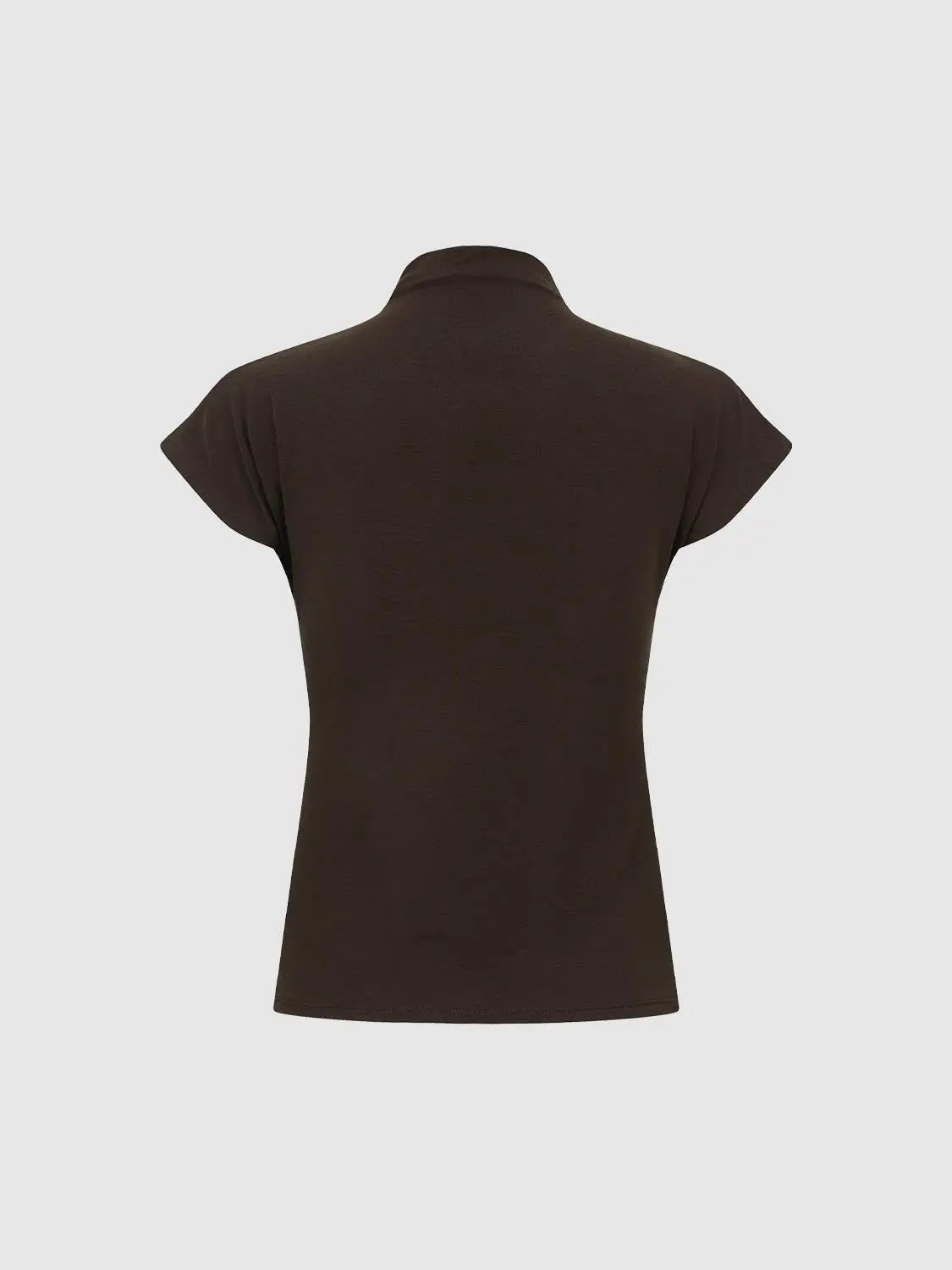 Mock Neck Modal And Cashmere T-shirt