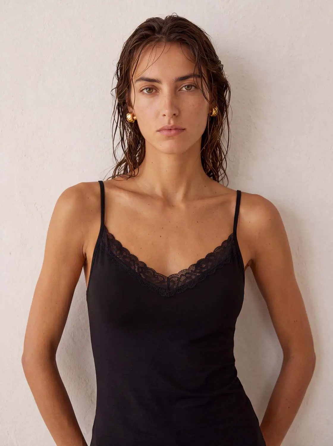 Lace Trim V-neck Cami Top
