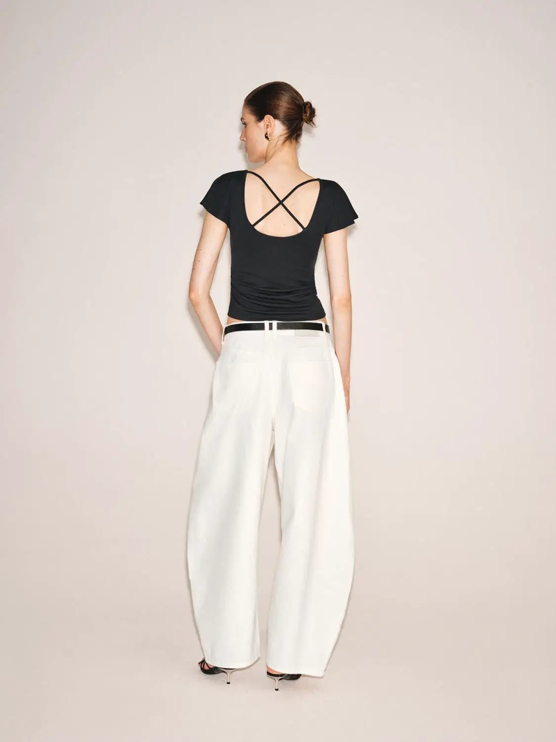 Ruffle Trim Modal Short Sleeve Tshirt