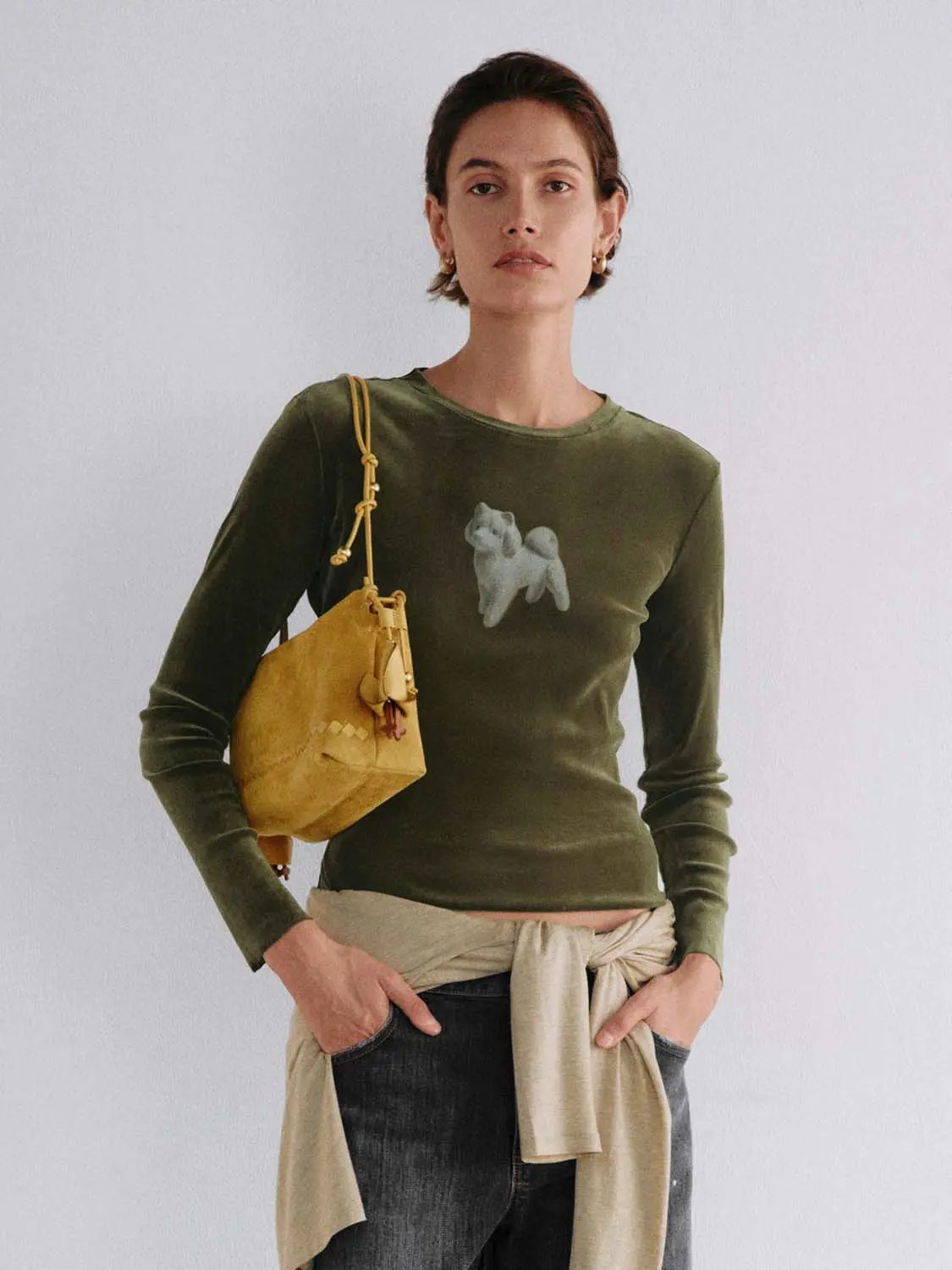 Flocking Animal Graphic Long Sleeve T-Shirt