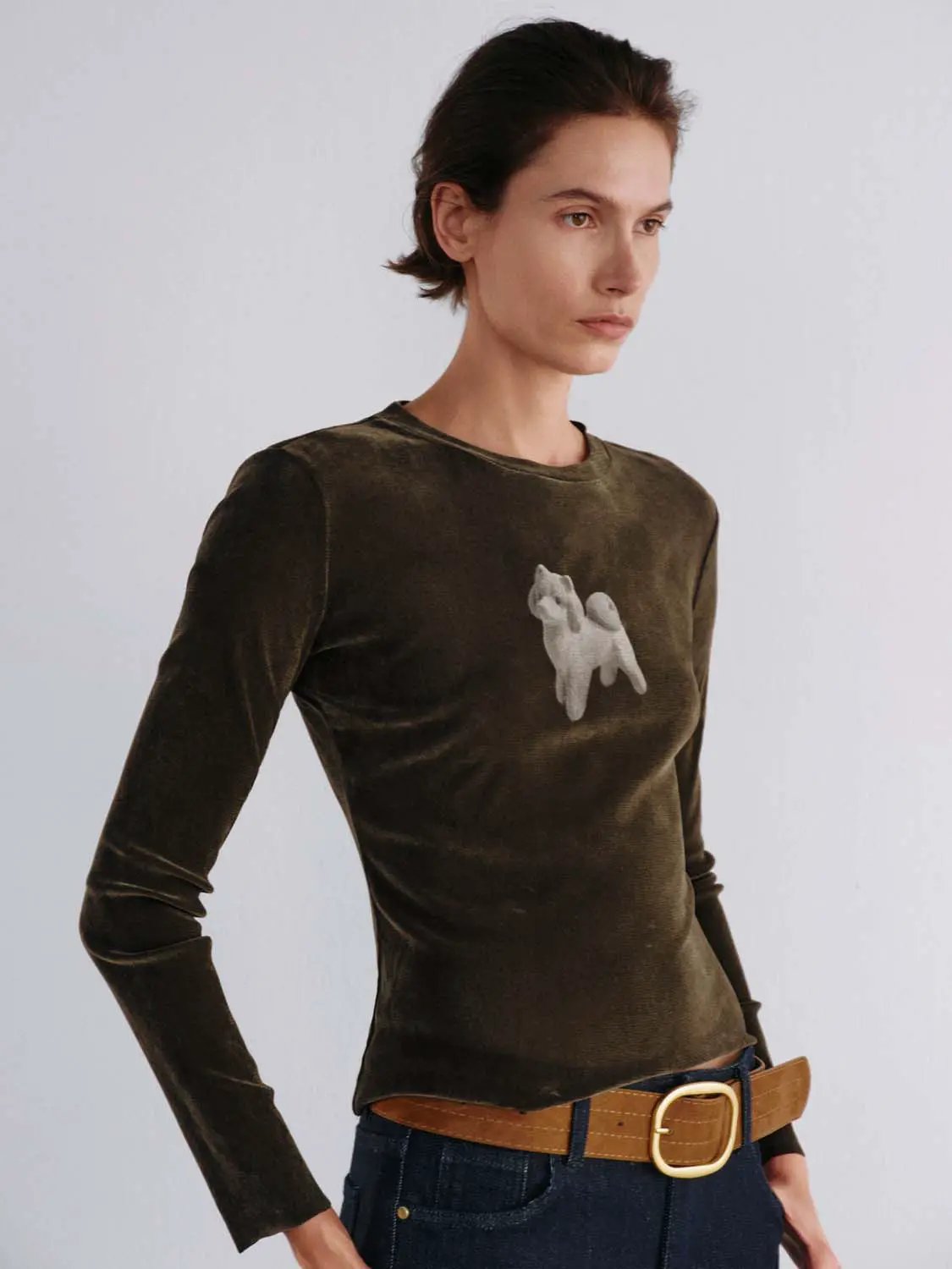 Flocking Animal Graphic Long Sleeve T-Shirt