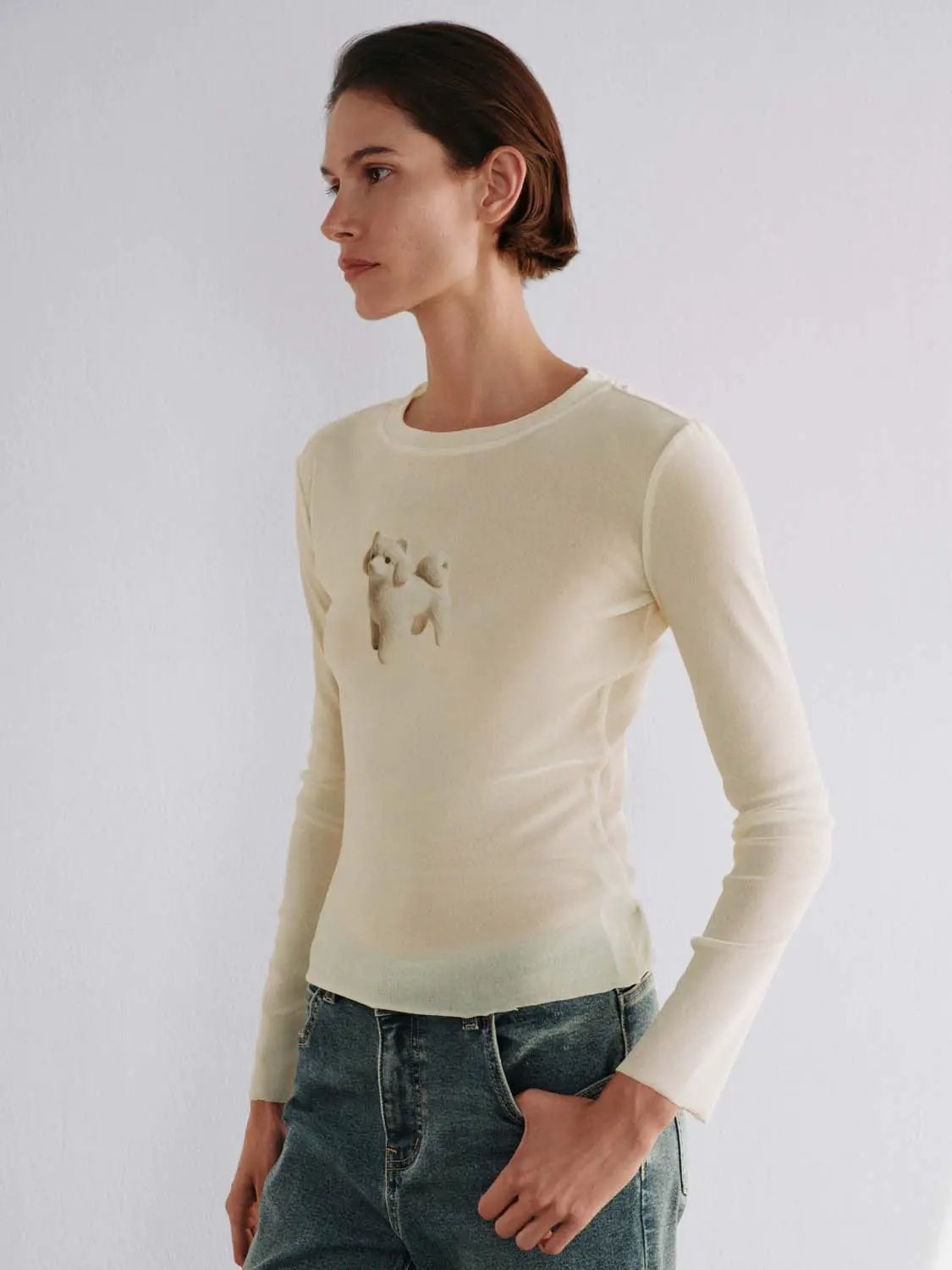 Flocking Animal Graphic Long Sleeve T-Shirt