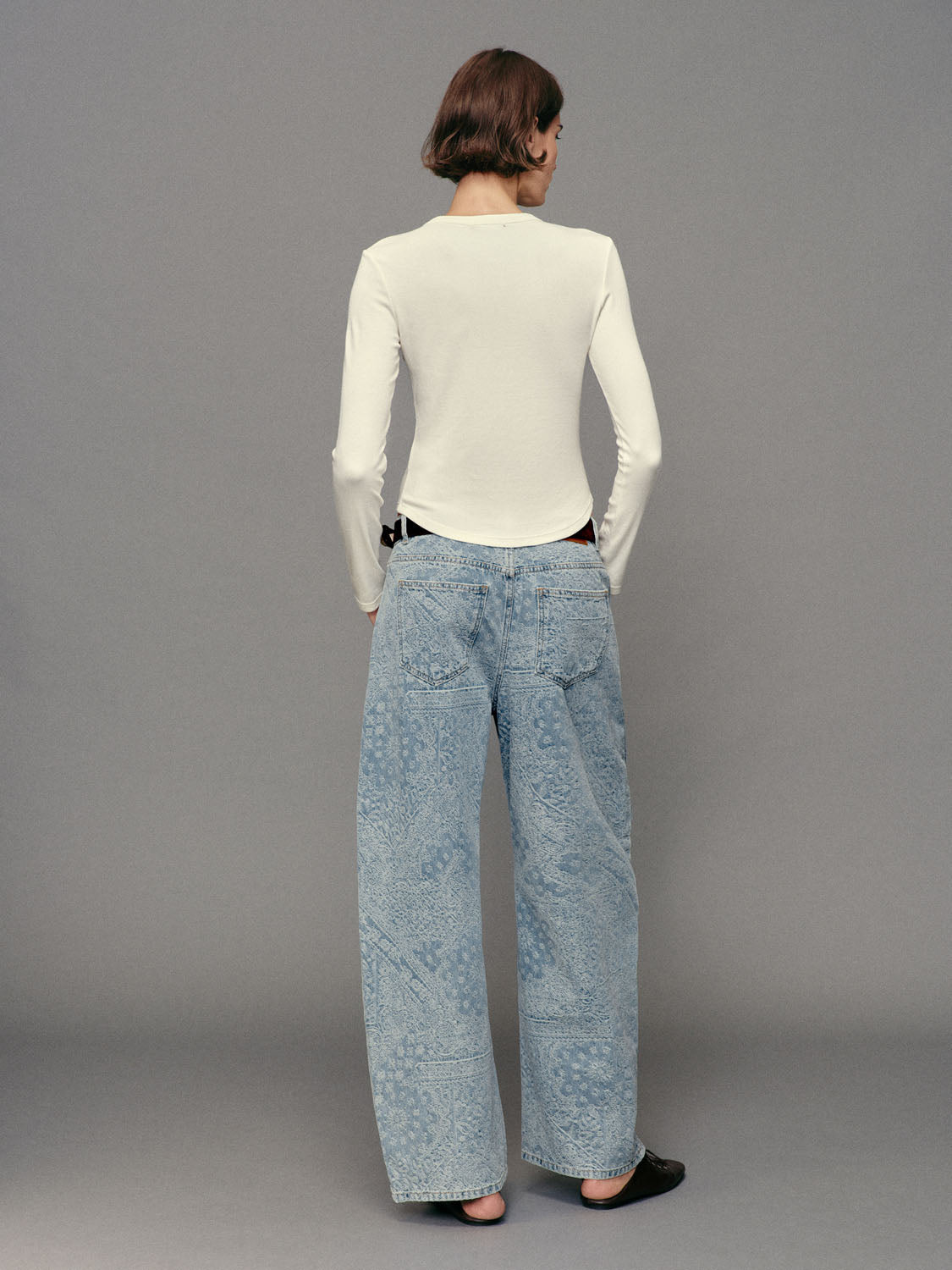 Button Front Ribbed Crew Neck Long Sleeve Cardigan