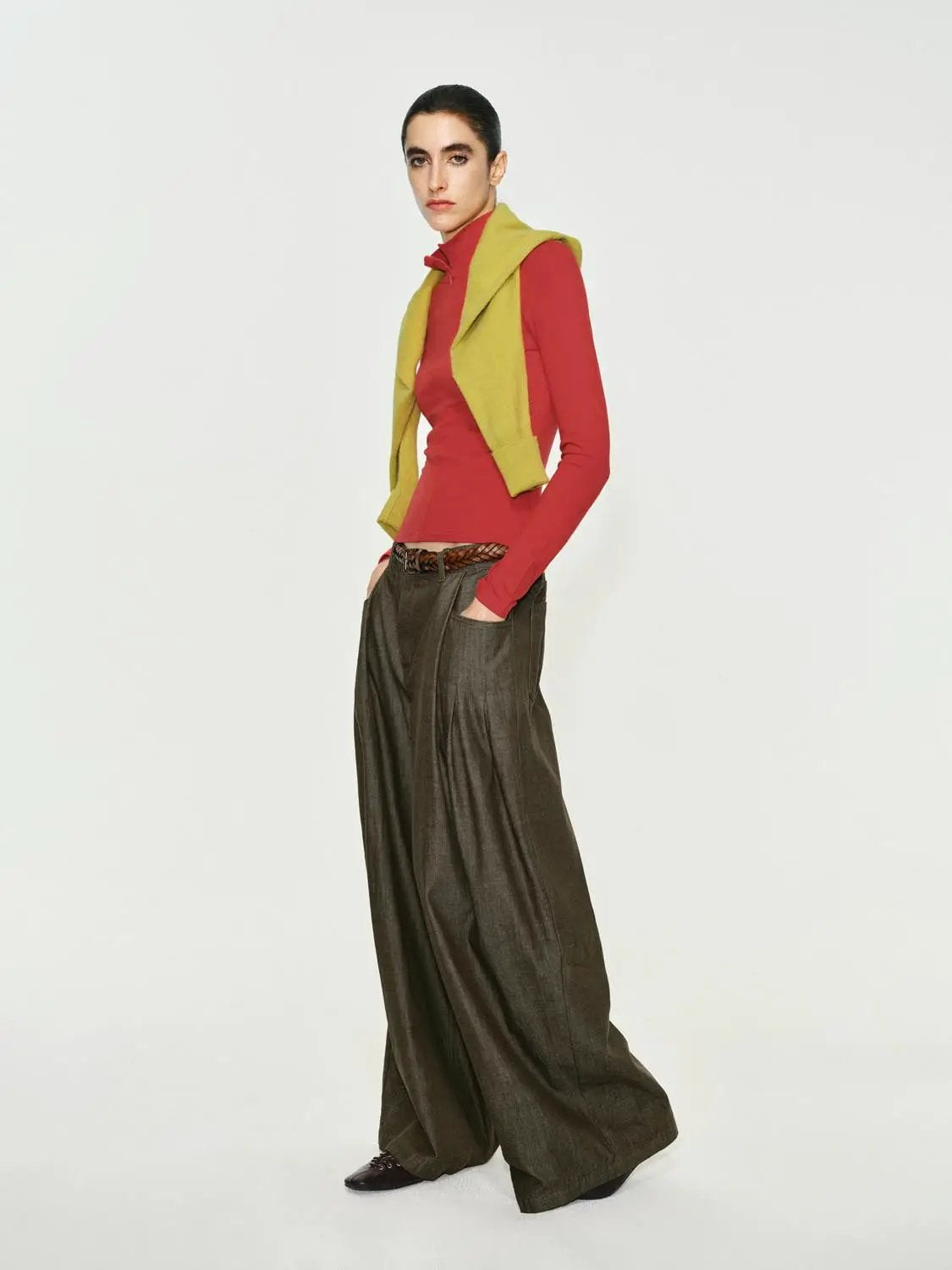 Zip Front Mock Neck Fitted Long Sleeve T-Shirt