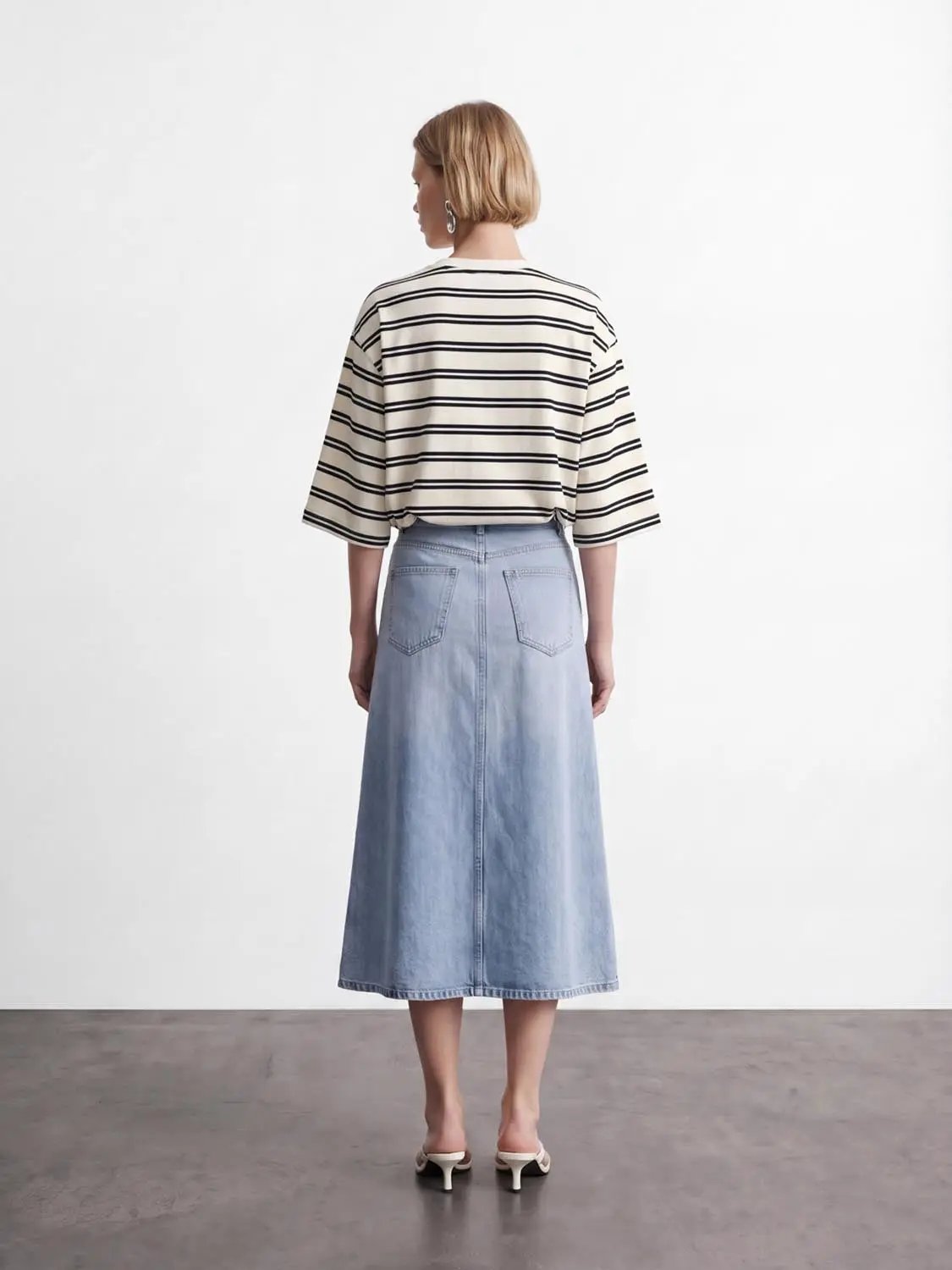 Striped Crew Neck Short Sleeve Cotton T-Shirt
