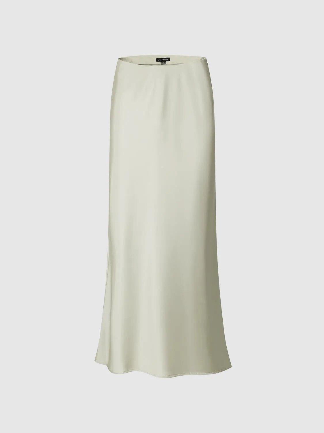 High Waist Draped Satin Texture Fishtail Slip Maxi Skirt