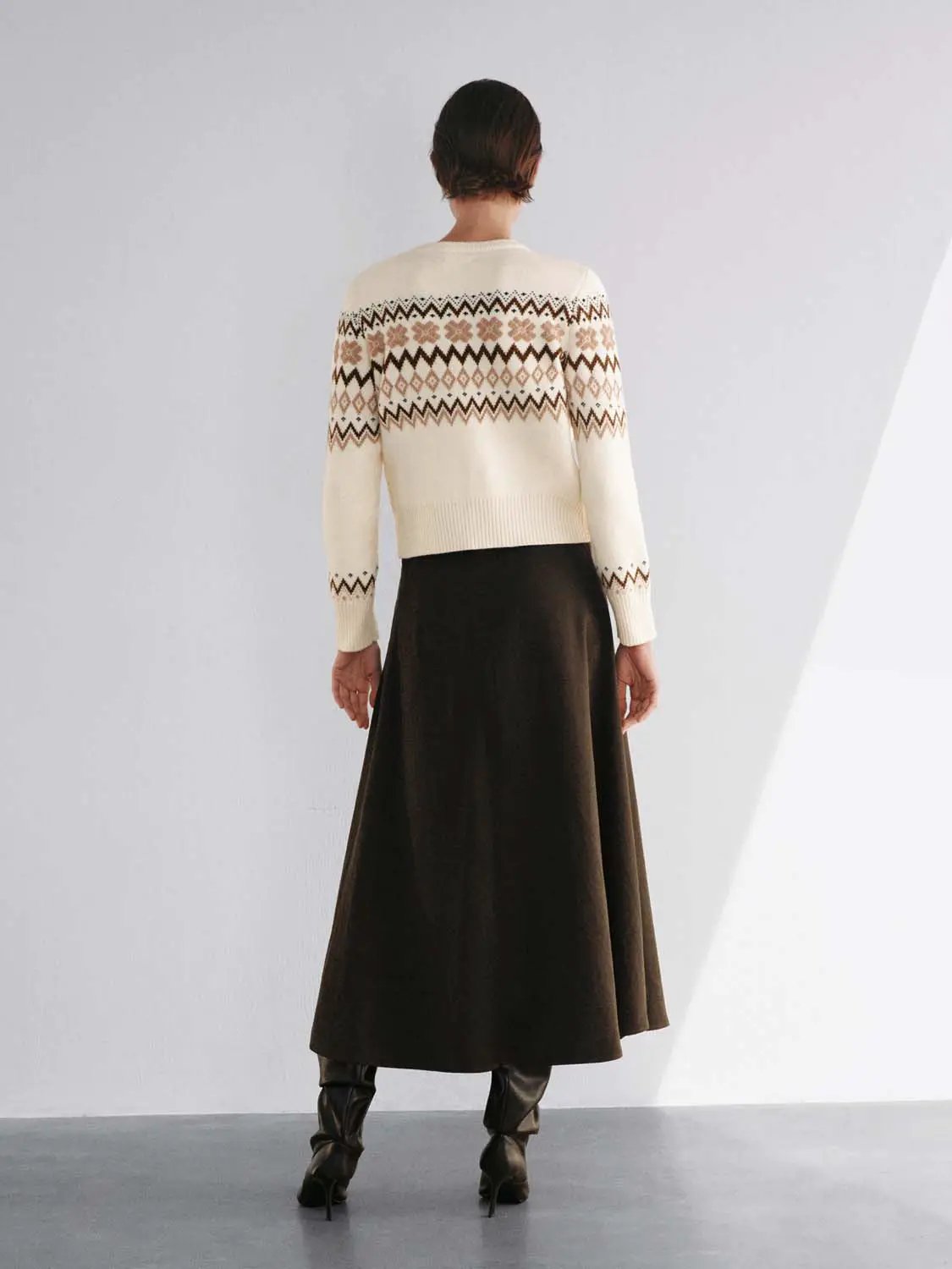 Thin Belted Solid A-Line Mid-rise Maxi Skirt