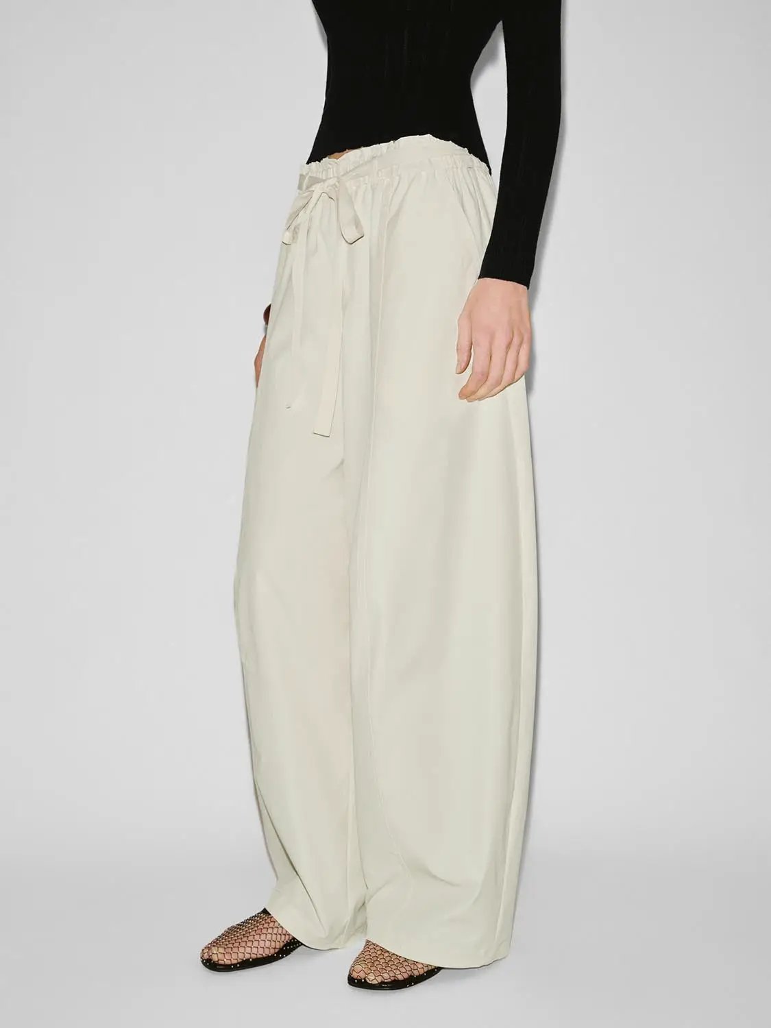 Wide-Leg Drawstring Waist Relaxed Fit Pants