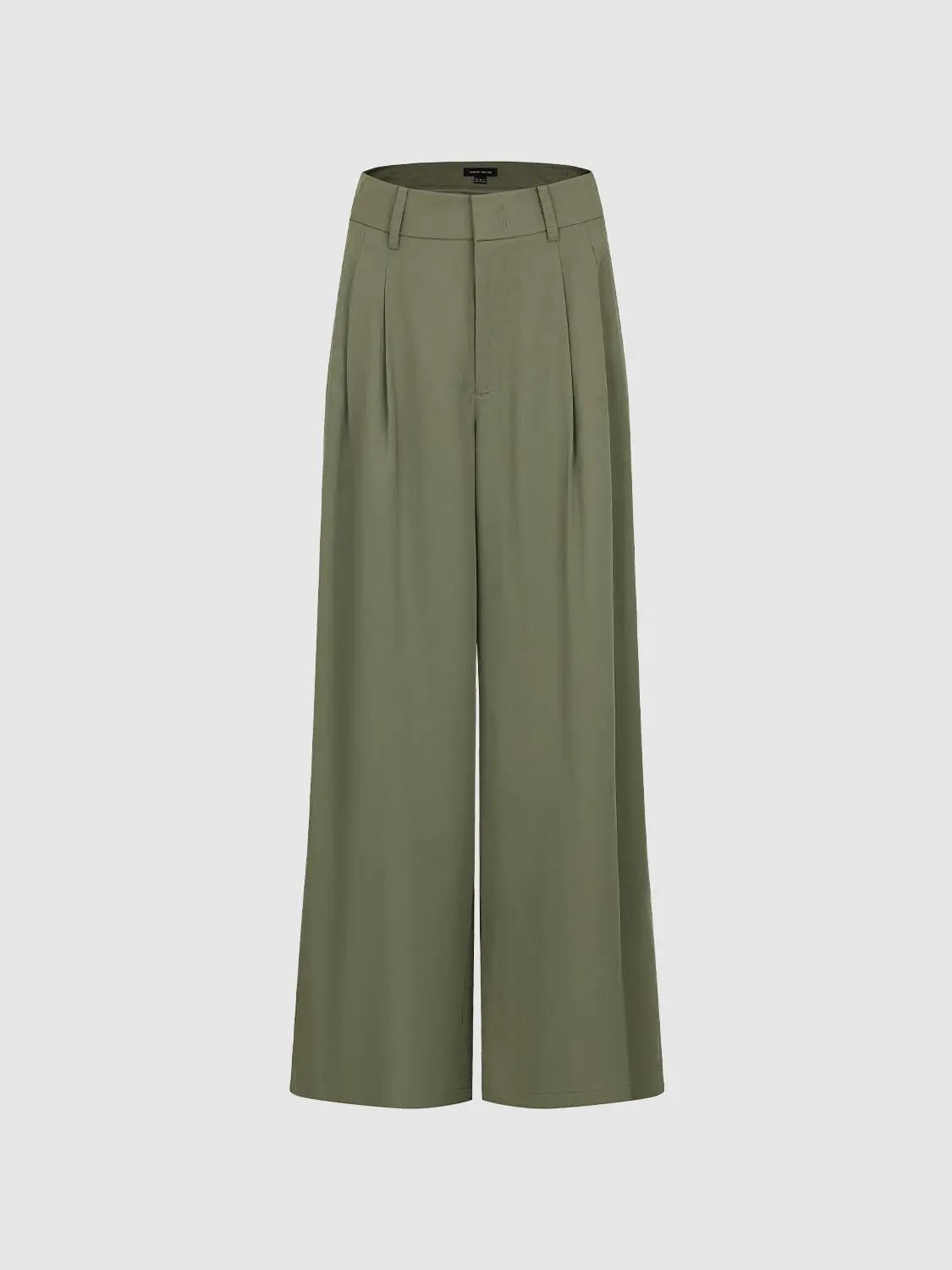 Pleated Mid-waisted Wide-leg Pants