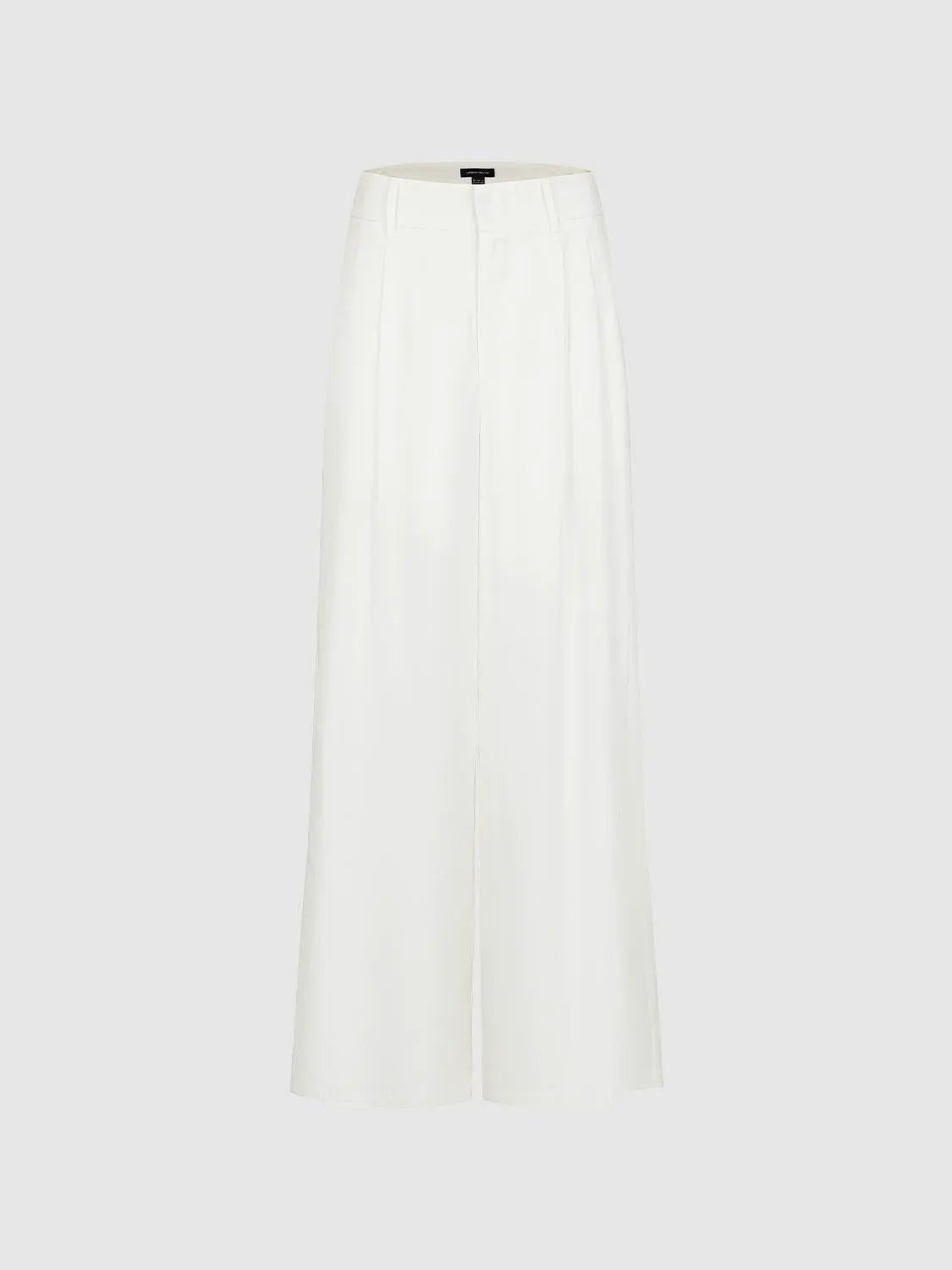 Pleated Mid-waisted Wide-leg Pants