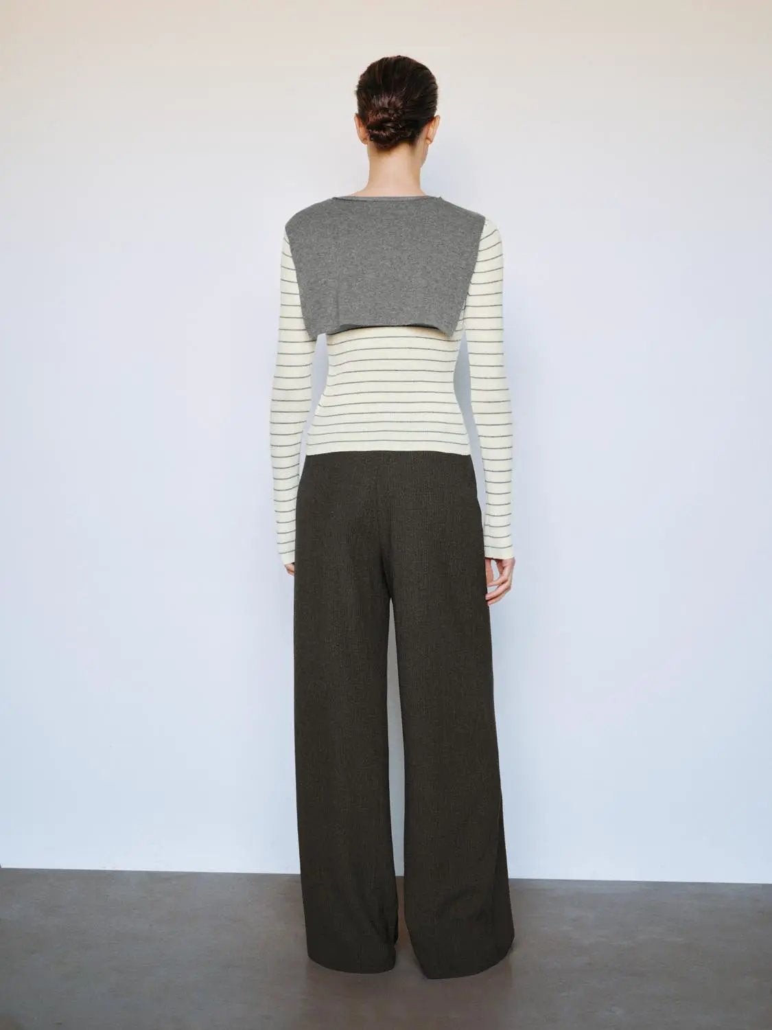 Drawstring Waist Olive Wide-Leg Stretch Pants