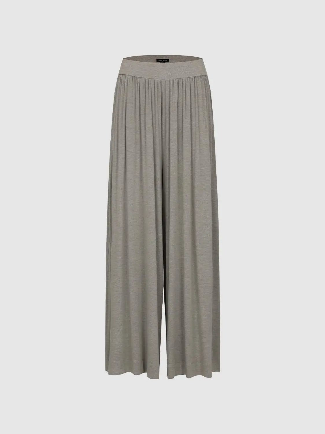 Pleated Elastic Waistband Wide-leg Pants