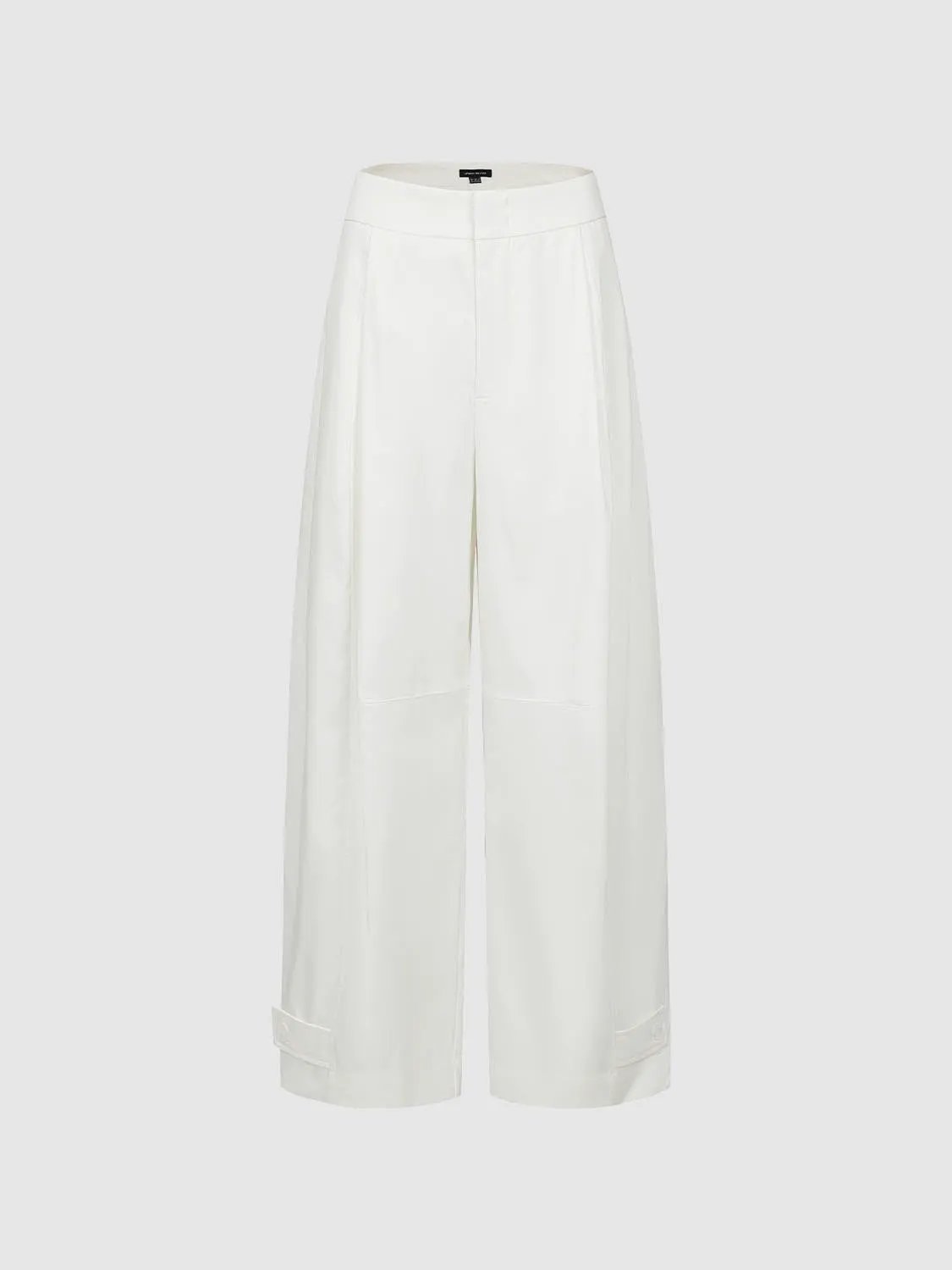 Curved Wide-leg Cotton Lyocell Blend Pants