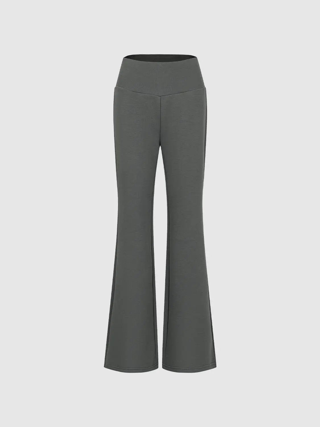 Black High Waisted Flare Stretch Cotton Blend Pants