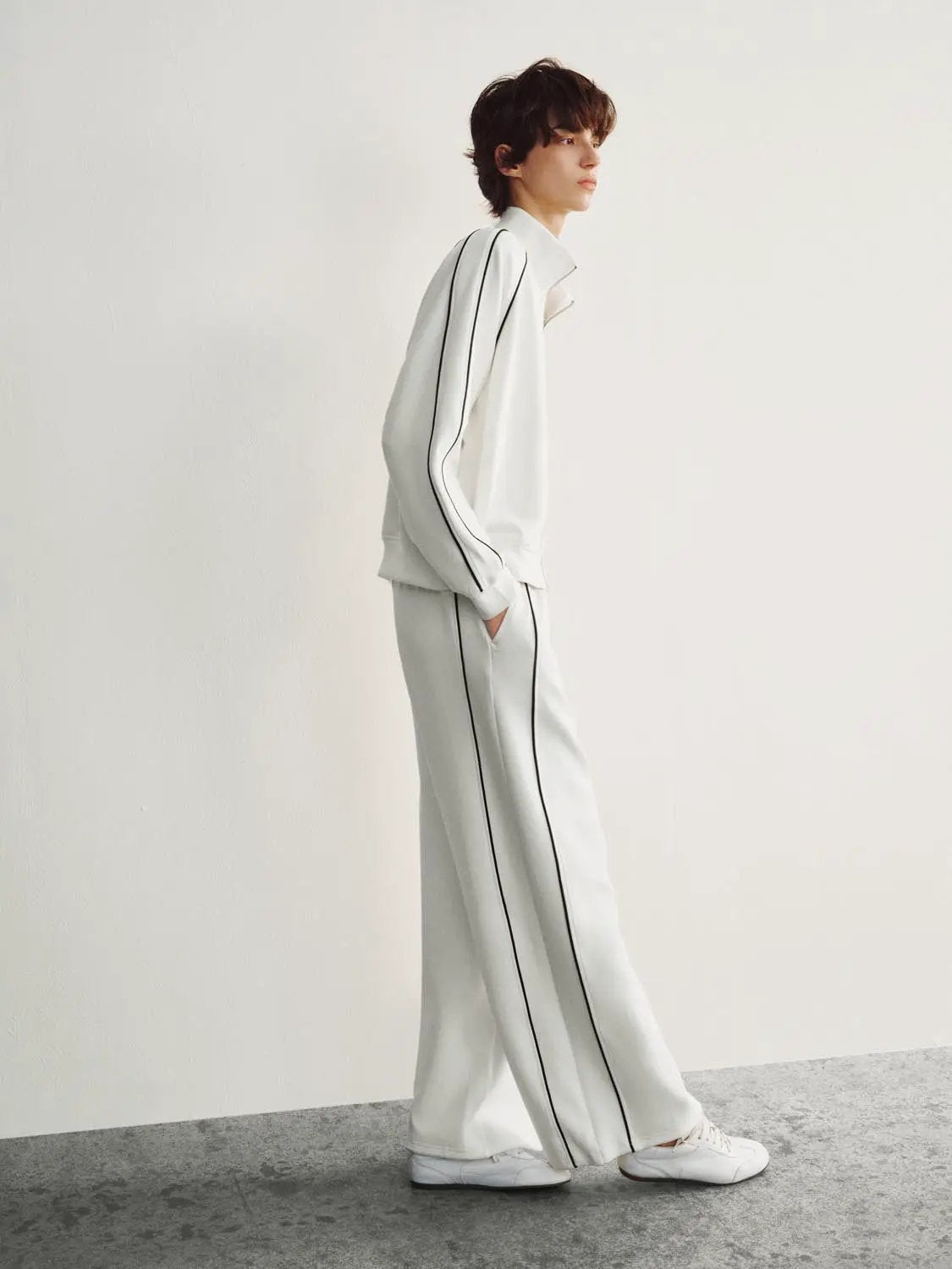 Wide Leg Tailored Drawstring Waist Pants
