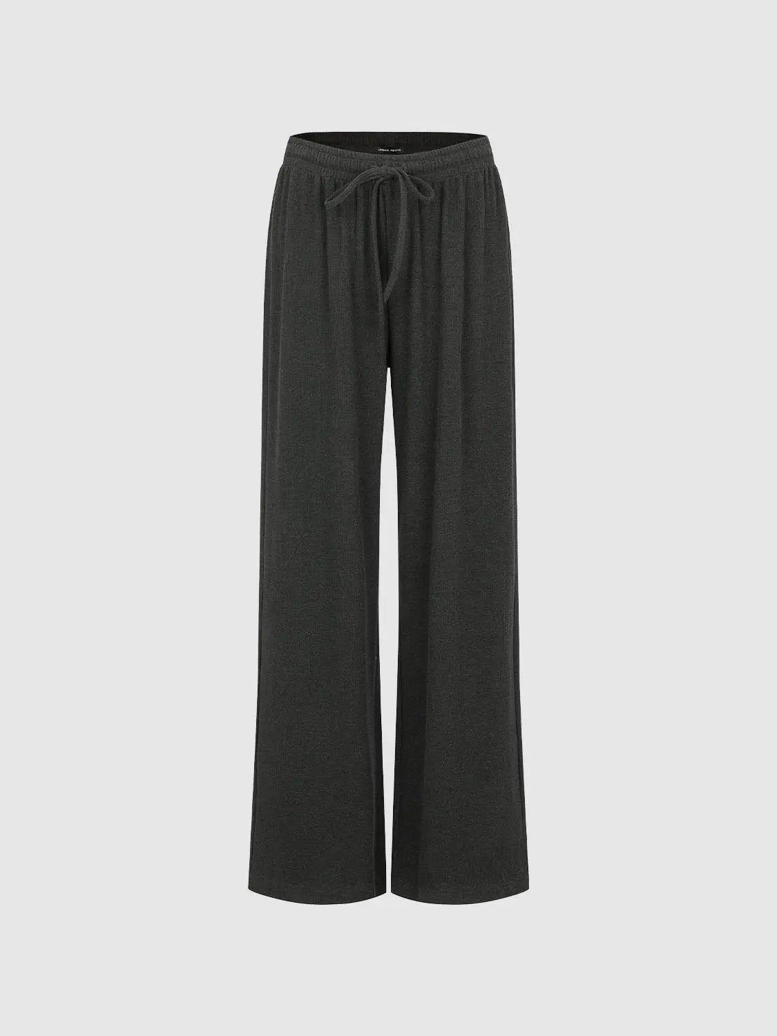 Thick Stretch Relaxed Wide-leg Elastic Waist Pants