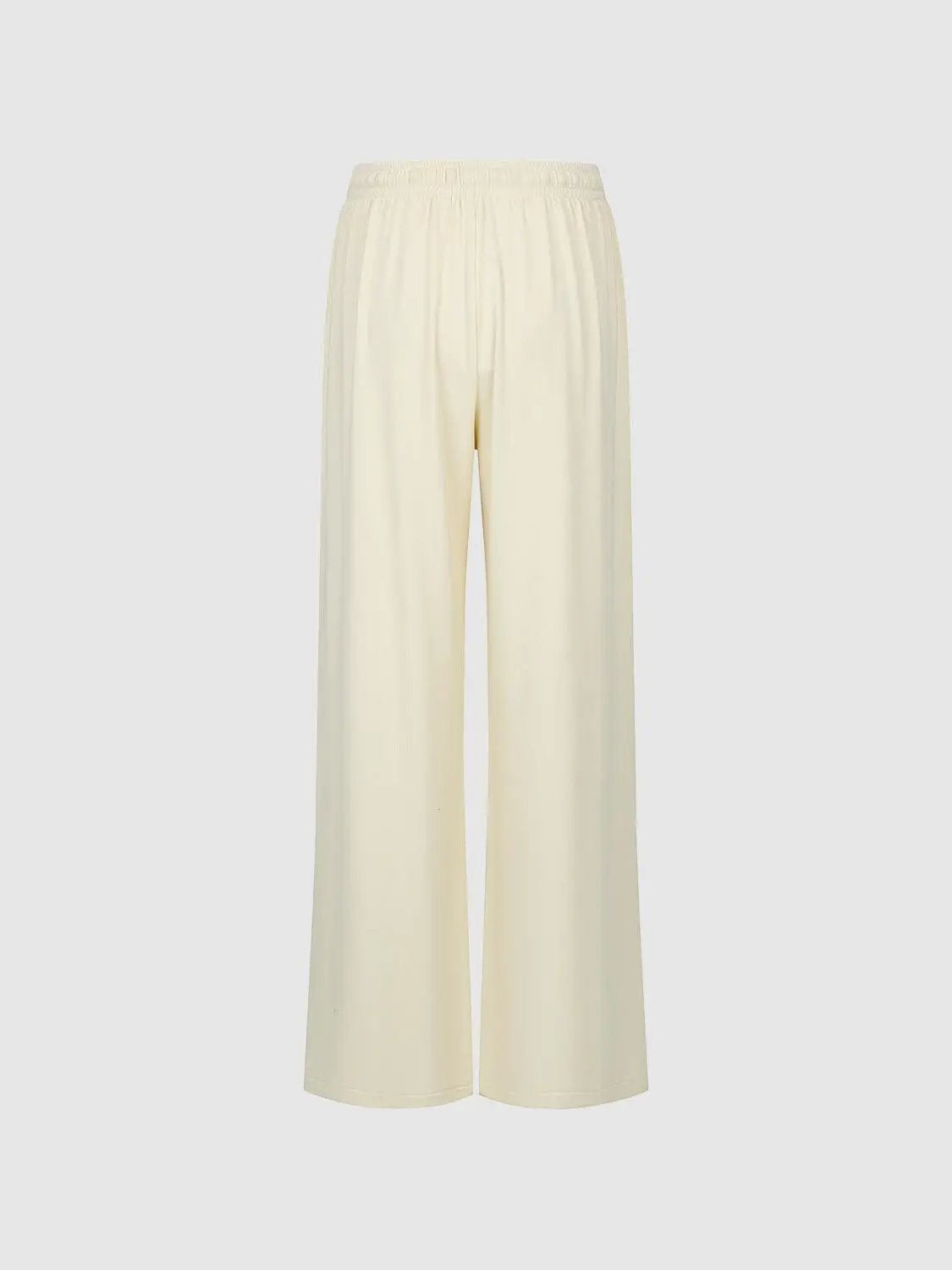Thick Stretch Relaxed Wide-leg Elastic Waist Pants